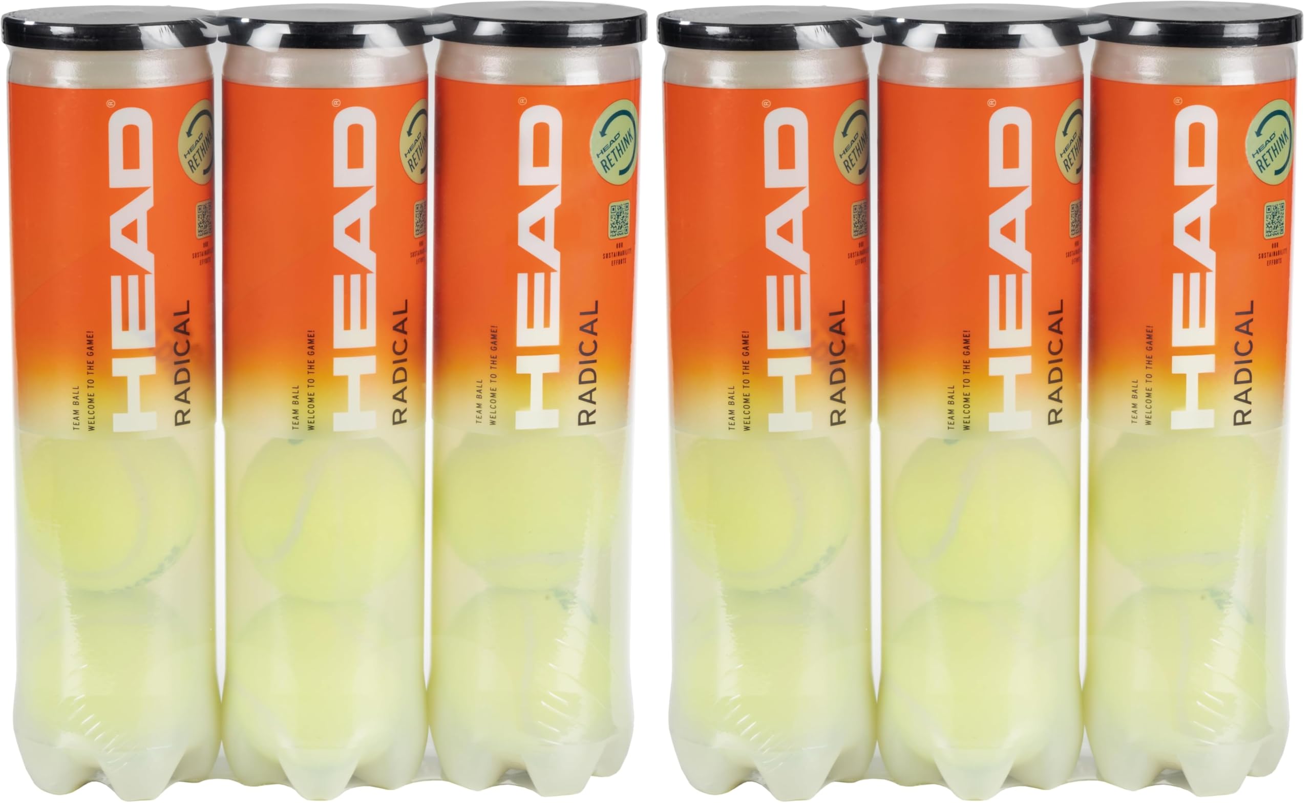 HEAD Radical Tennis Ball (3 x 4 Pack) Amazon Exclusive, Yellow (Pack of 2) - 575701
