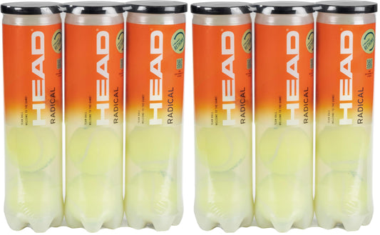 HEAD Radical Tennis Ball (3 x 4 Pack) Amazon Exclusive, Yellow (Pack of 2) - 575701