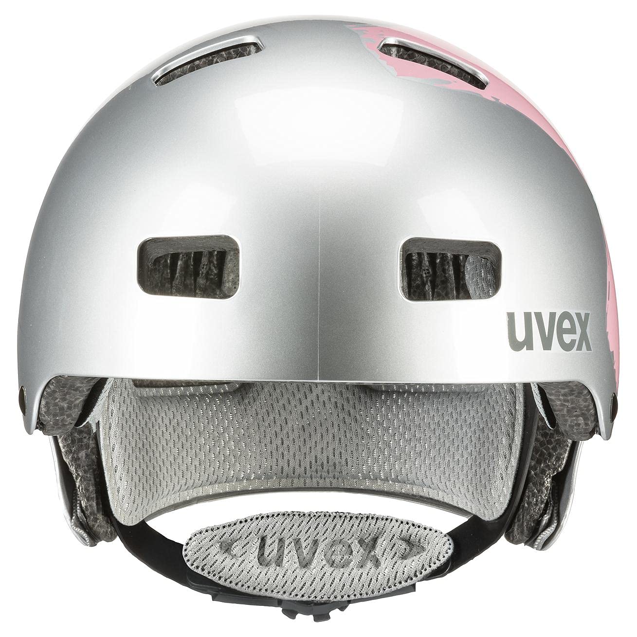 uvex Kid 3 - robust bicycle helmet for children - individual size adjustment - optimized ventilation - silver - rosé - 55-58 cm - S4148193617