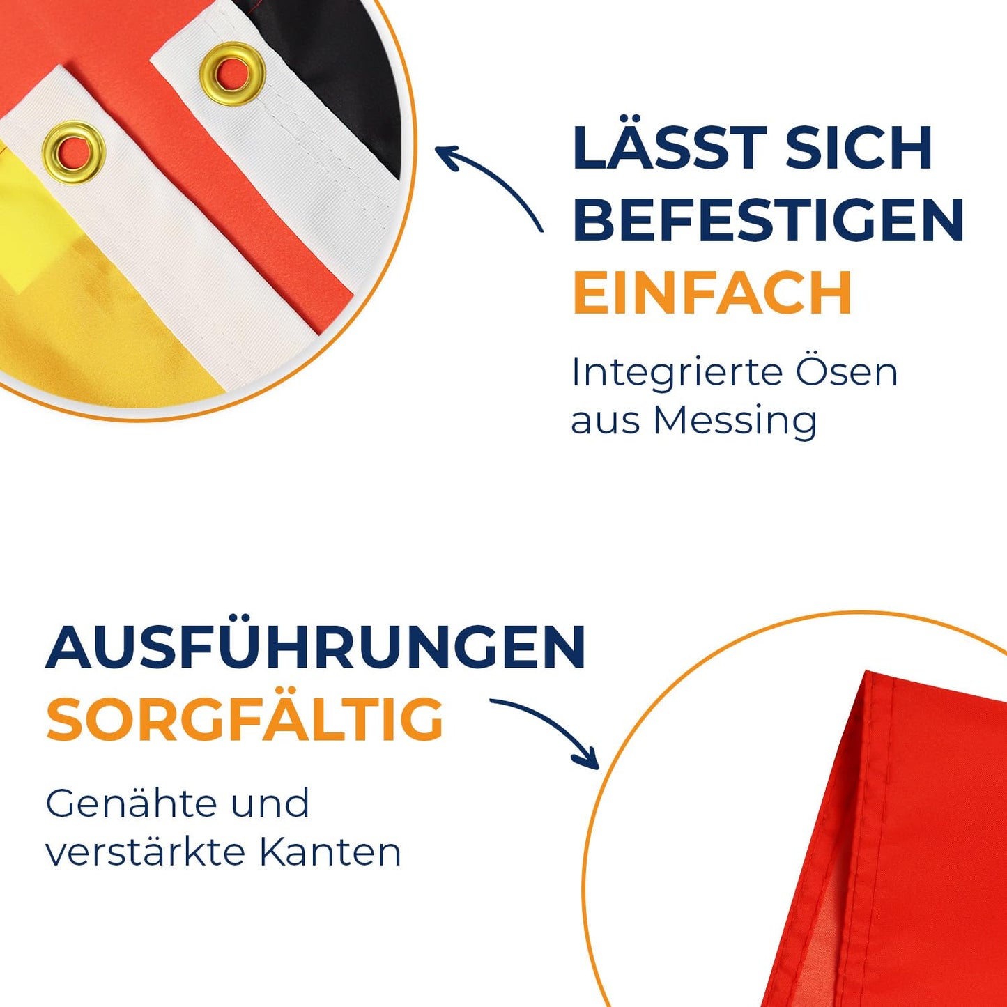 AZ FLAG - Germany Flag - 250x150 cm - Large German Flag 100% Polyester with Brass Eyelets - 300g - K_5
