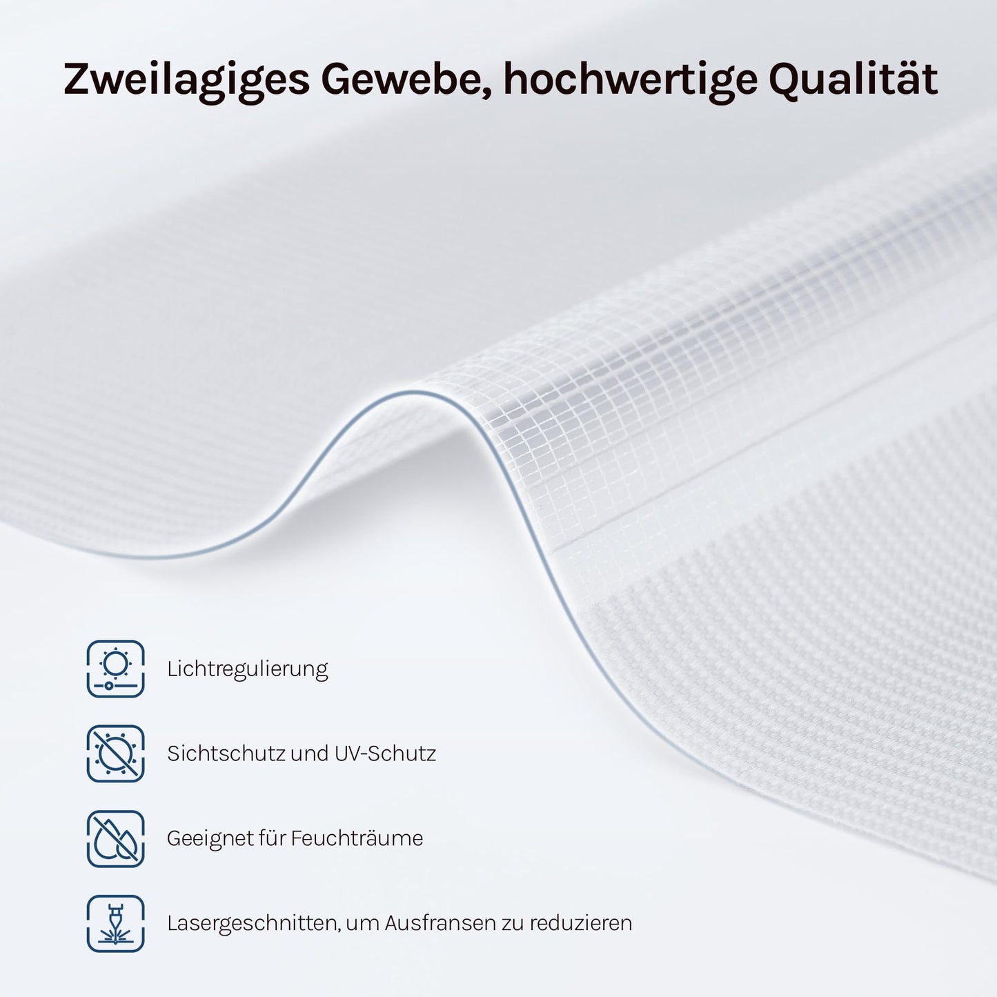 WOLTU double roller blind Klemmfix without drilling white W 110 x H 120 cm, duo roller blind translucent window roller blind for darkening inside, zebra roller blind with chain pull - side pull roller blind for windows and doors - DR5626ws15