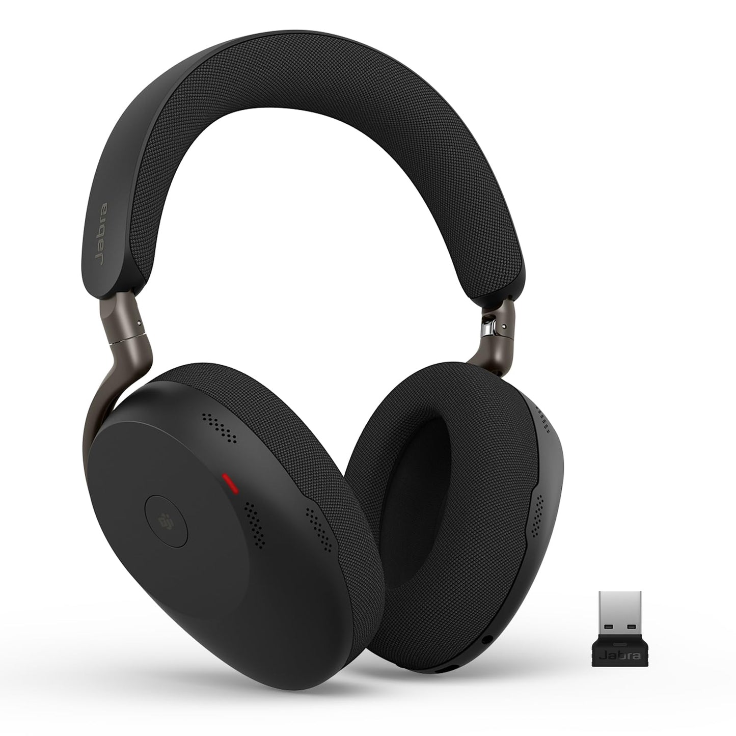 Jabra Evolve3 85 over-ear Bluetooth headset wireless with microphone for office, USB-A, AI voice call, adaptive active noise cancellation, 25h battery, MS Teams certified, black - 38599-999-999
