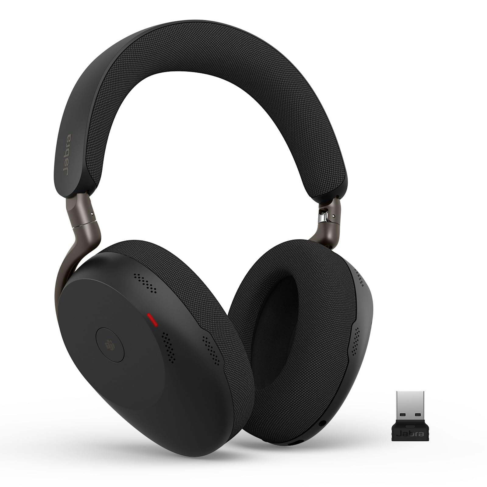 Jabra Evolve3 85 over-ear Bluetooth headset wireless with microphone for office, USB-A, AI voice call, adaptive active noise cancellation, 25h battery, MS Teams certified, black - 38599-999-999
