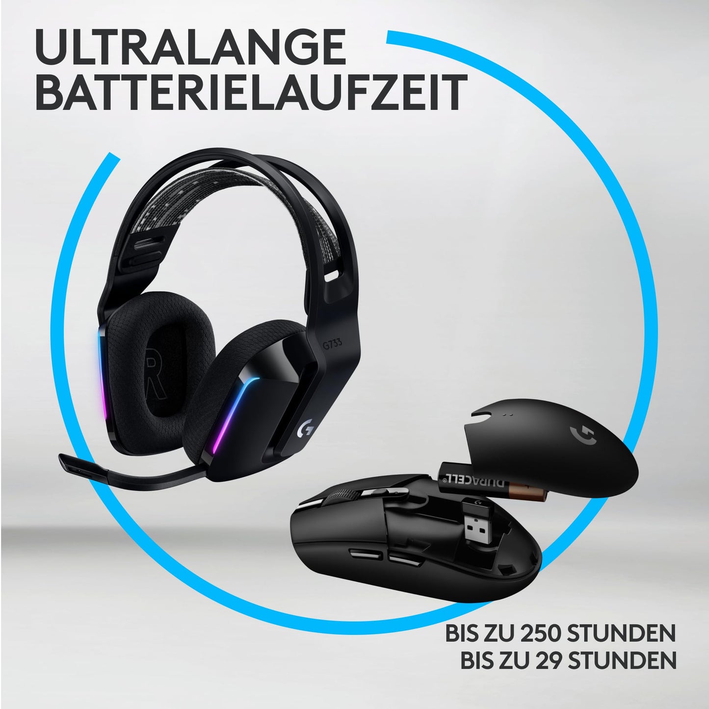 Logitech G305 Lightspeed wireless gaming mouse + Logitech G733 Lightspeed wireless gaming headset with headband