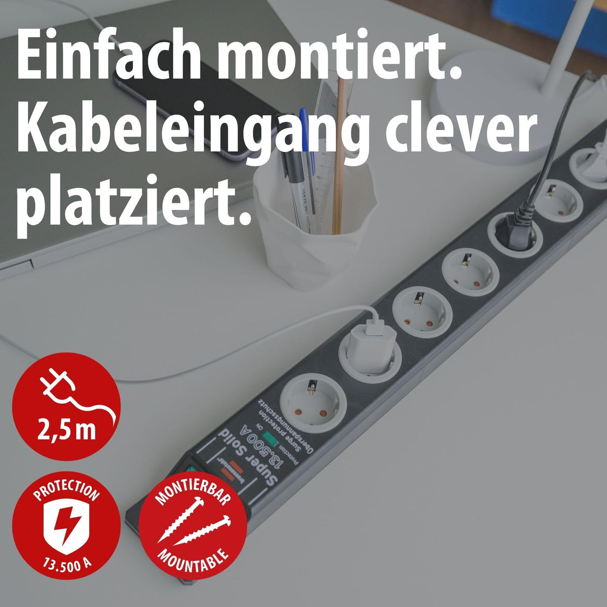 Brennenstuhl Super-Solid Power Strip 8-Fold with Surge Protection - 1153380318