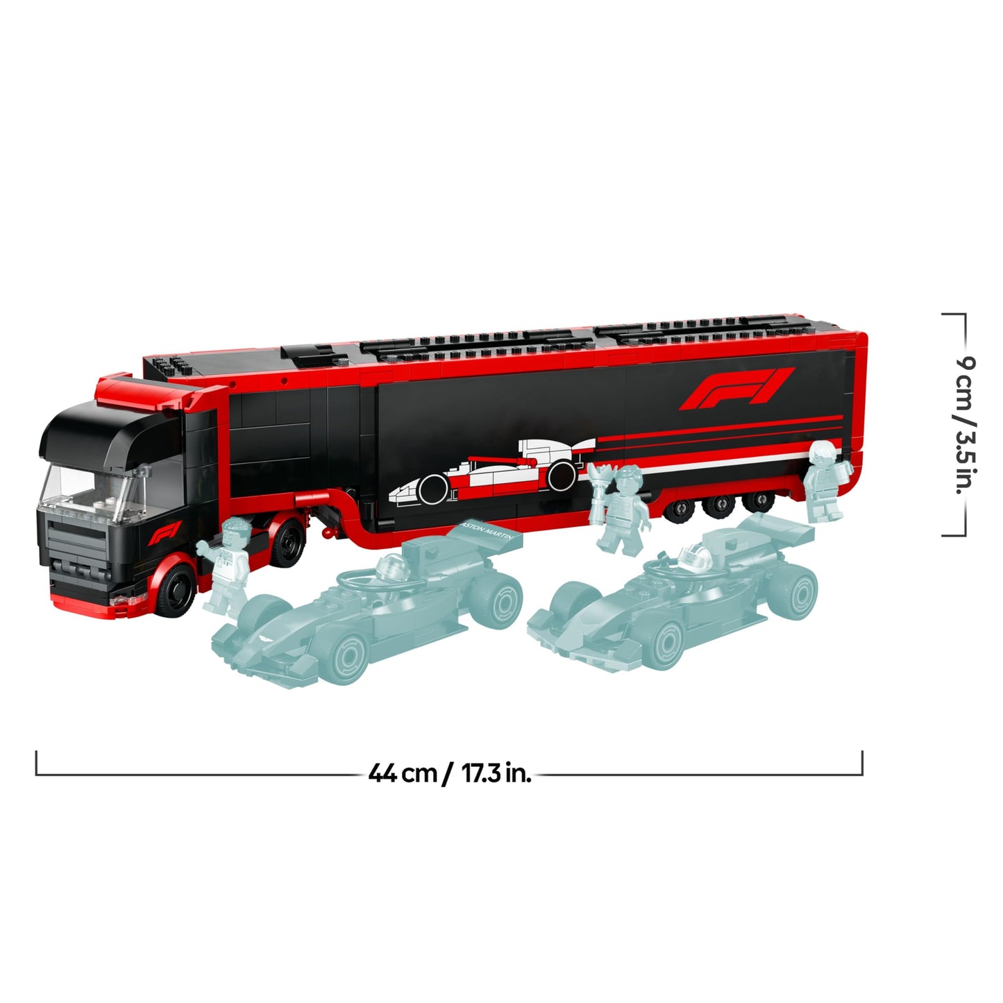 LEGO City F1 Transporter with RB20 & AMR24 F1 Racing Cars - Toy Car Transporter for Red Bull & Aston Martin Formula 1 Teams - Incl. 5 Minifigures - Gift for Boys & Girls from 8 Years 60445