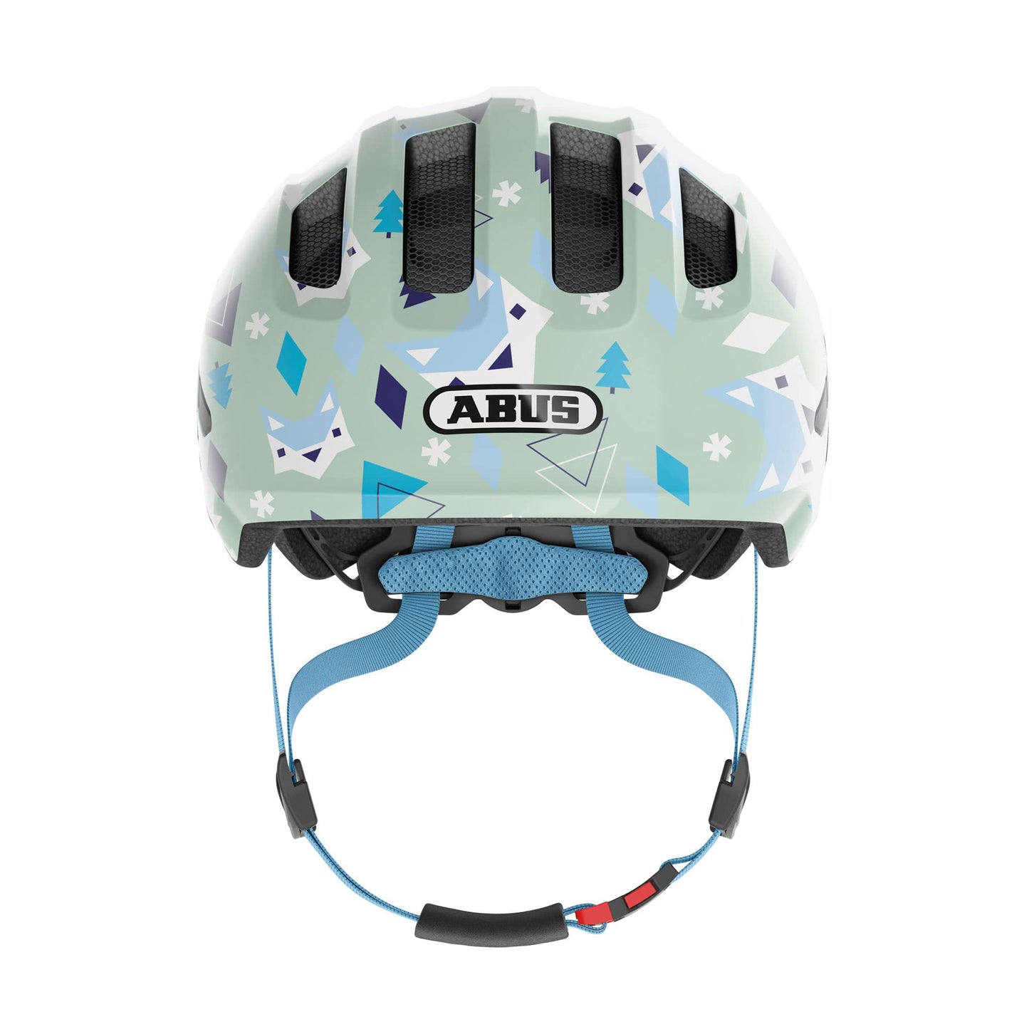 ABUS children's helmet Smiley 3.0 - bicycle helmet with a deep fit, child-friendly designs & space for a braid - for girls and boys - light green with pattern, size M - 67256