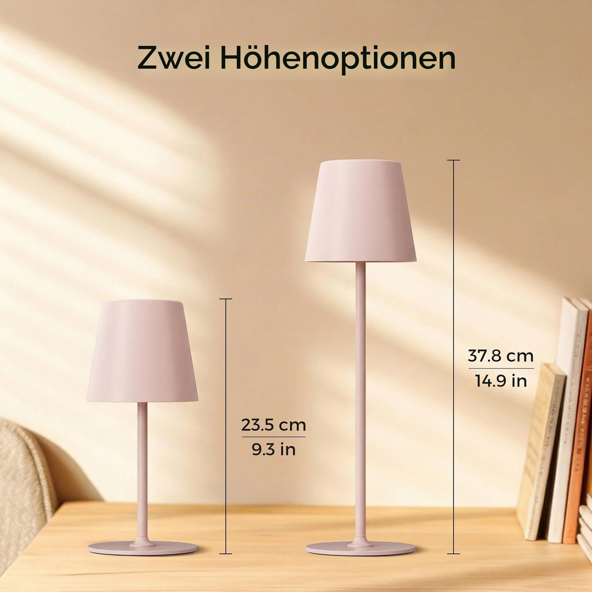 UPXNBOR LED Table Lamp Wireless 2-Piece Set, Metal Table Lamp for Outdoor & Indoor - UP-WSA