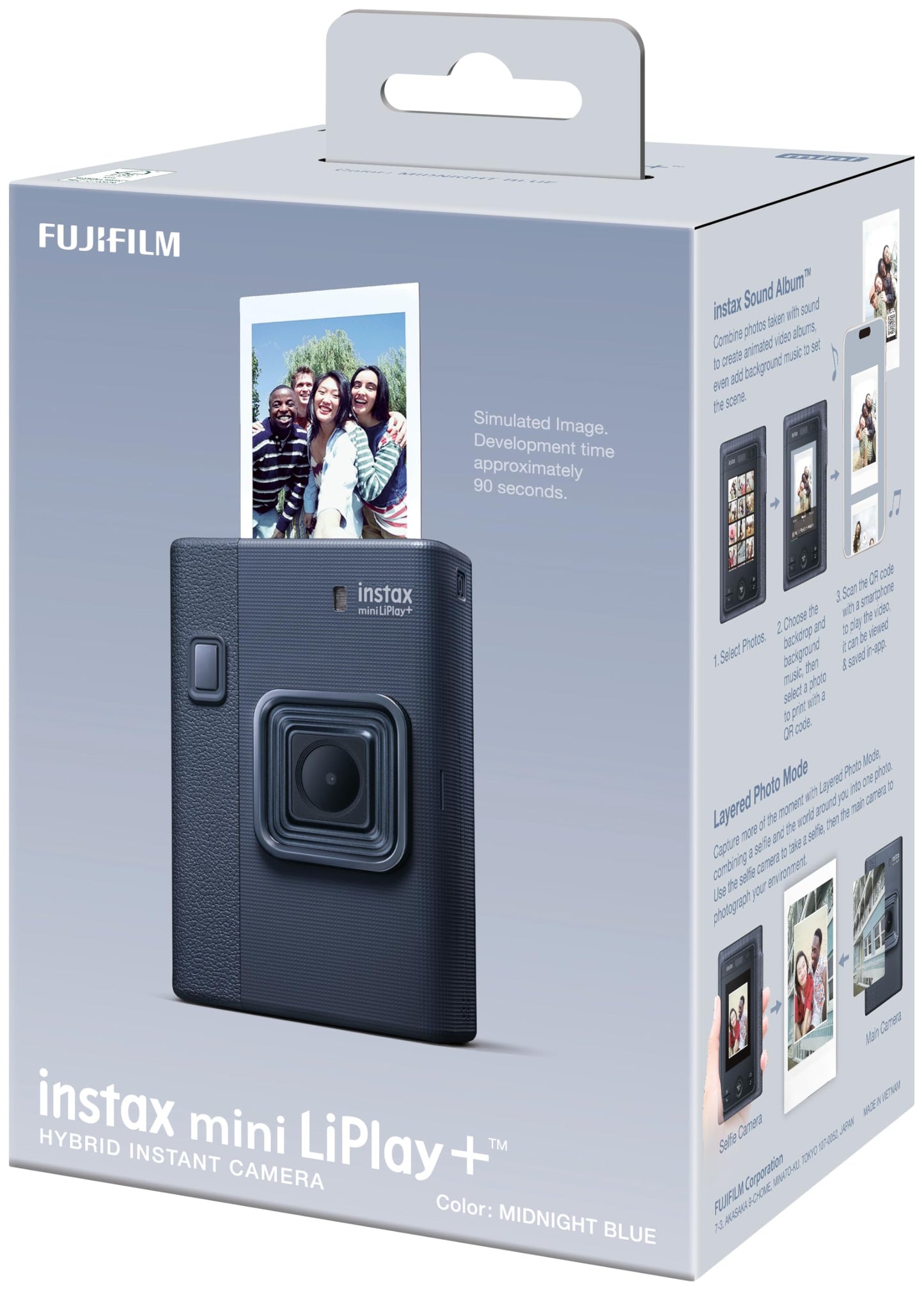 FUJIFILM instax mini LiPlay+™ hybrid instant camera, Midnight Blue