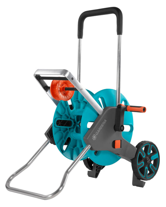 Gardena CleverRoll M Easy: hose trolley with up to 60 m capacity, particularly stable, with comfortable hose guide in a robust metal frame, drip stop, tool-free assembly (18515-20)