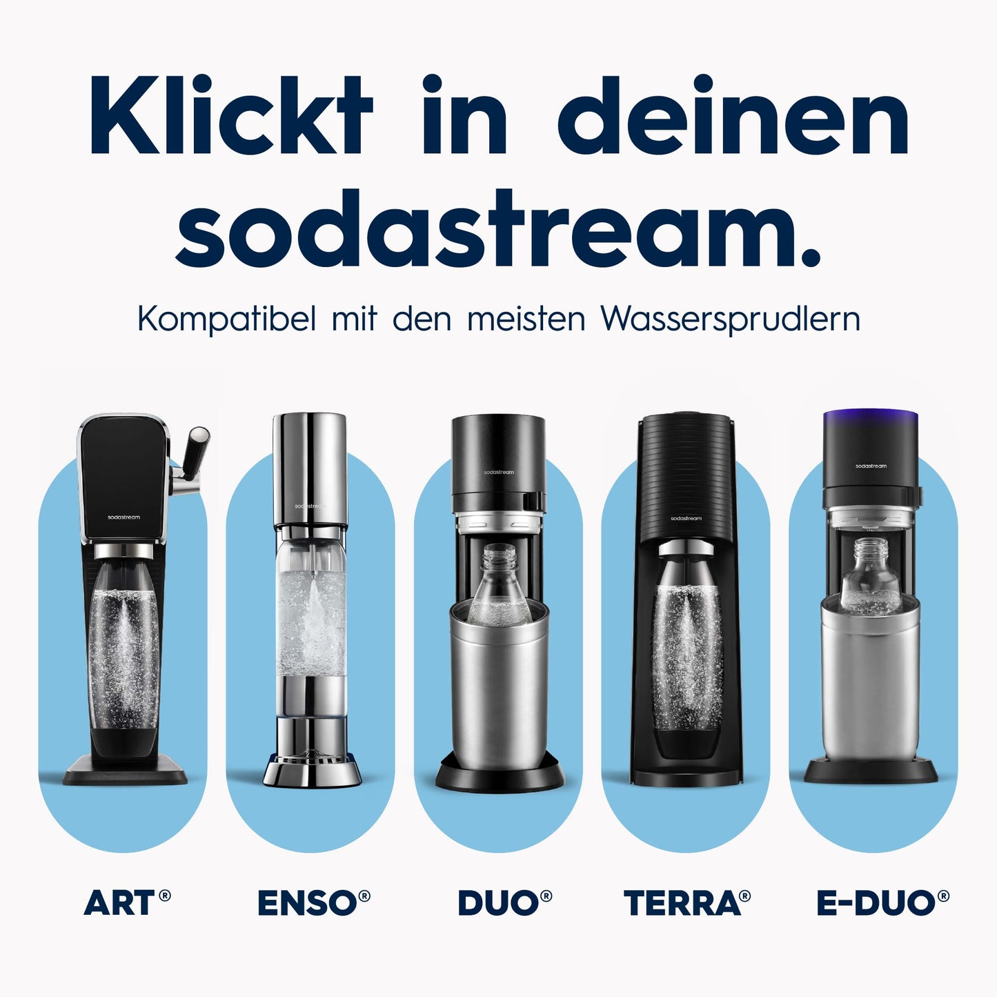 Sodastream Fizz & Go Stainless Steel Soda Bottle 0.9L Double Wall Insulated Thermos Bottle Keeps Hot & Cold for Carbonated Drinks Compatible with DUO, TERRA, ART, ENSO & More, Ice Blue - 1062416440