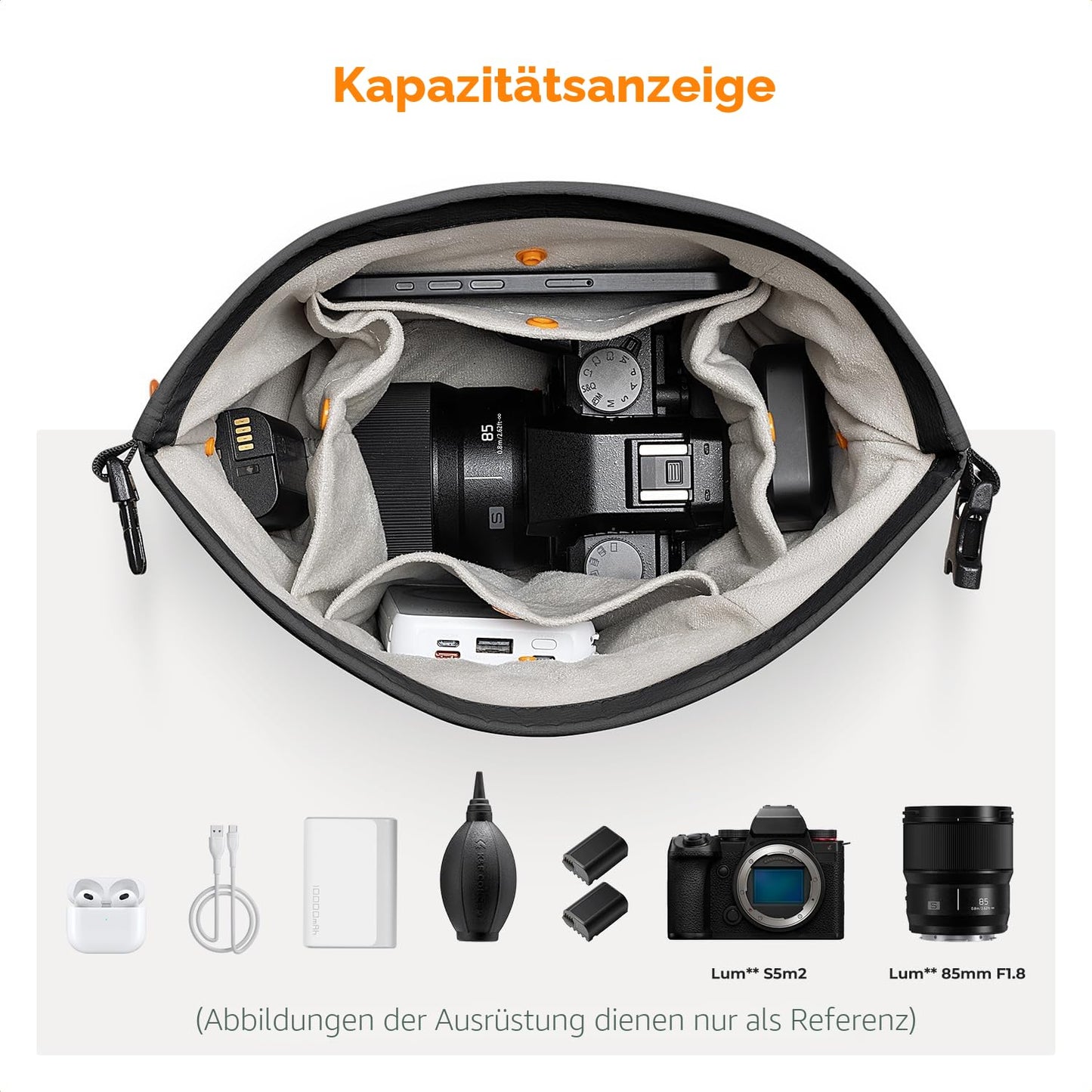 K&F CONCEPT Camera Bag, Fashionable Shoulder Bag, Portable Lightweight Camera Bag, Suitable for Small Liner Bag with Mirrorless Camera, Black - KF13.168V2