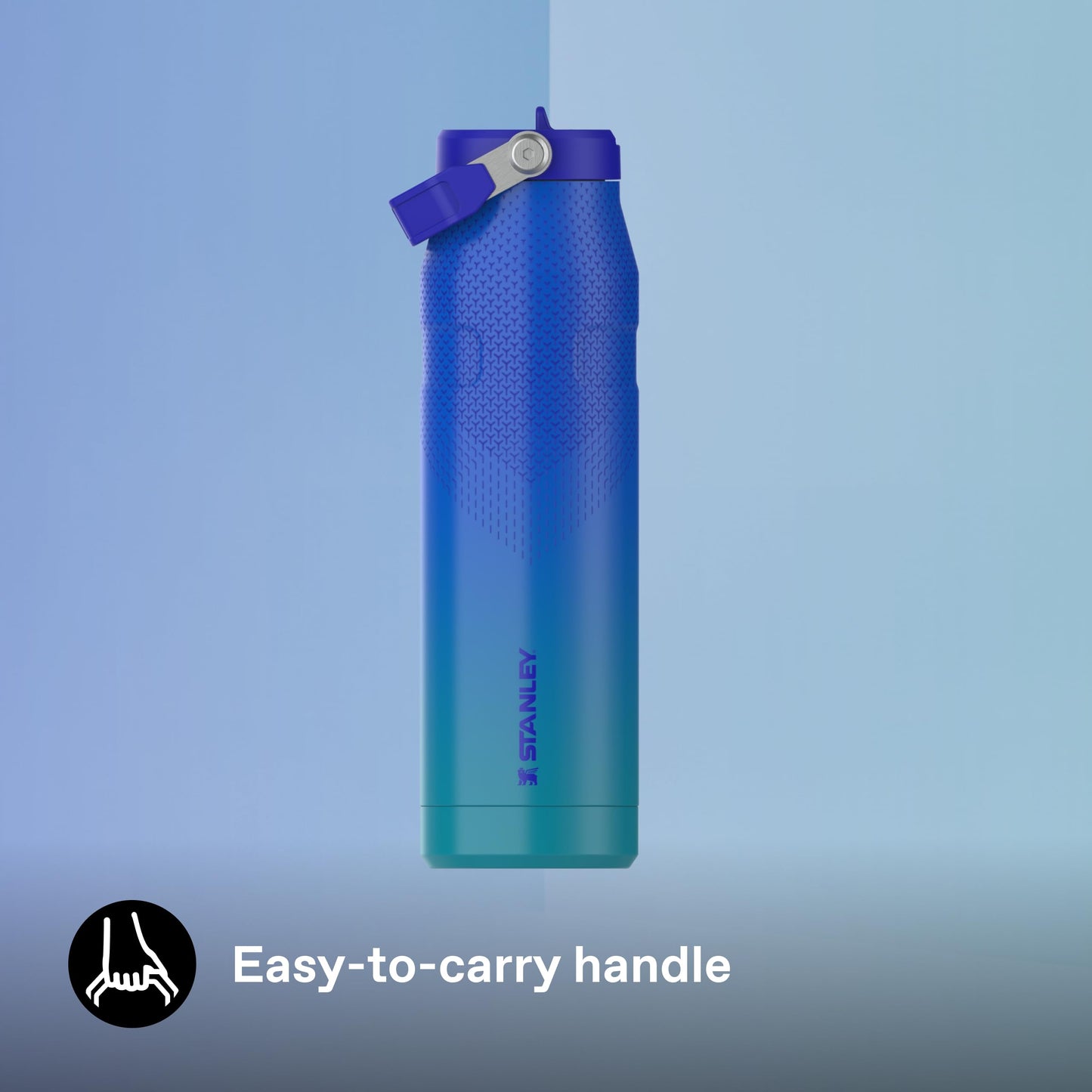 Stanley 1913 Flip Straw Drinking Bottle with Straw 1.06L - Thermal Mug Cools for 17 Hours - Ice Cold for 4 Days - BPA Free - Leakproof - For Cup Holders - Dishwasher Safe - Pacific Hypergrip - 100000130325