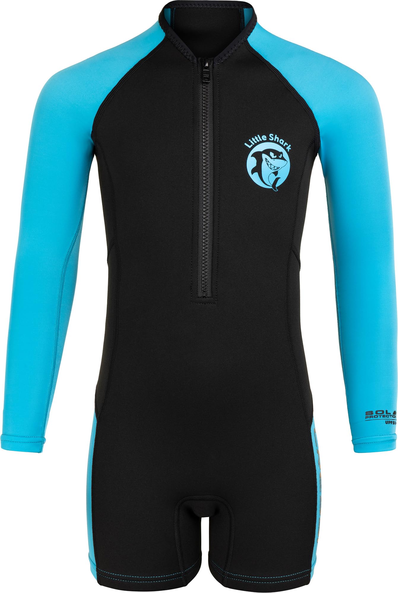 Cressi Shorty 2mm children's wetsuit - children's swimming suit with UV, cold protection, jellyfish protection - swimming suit for girls and boys - black/blue - 3/4 years - XDG006203