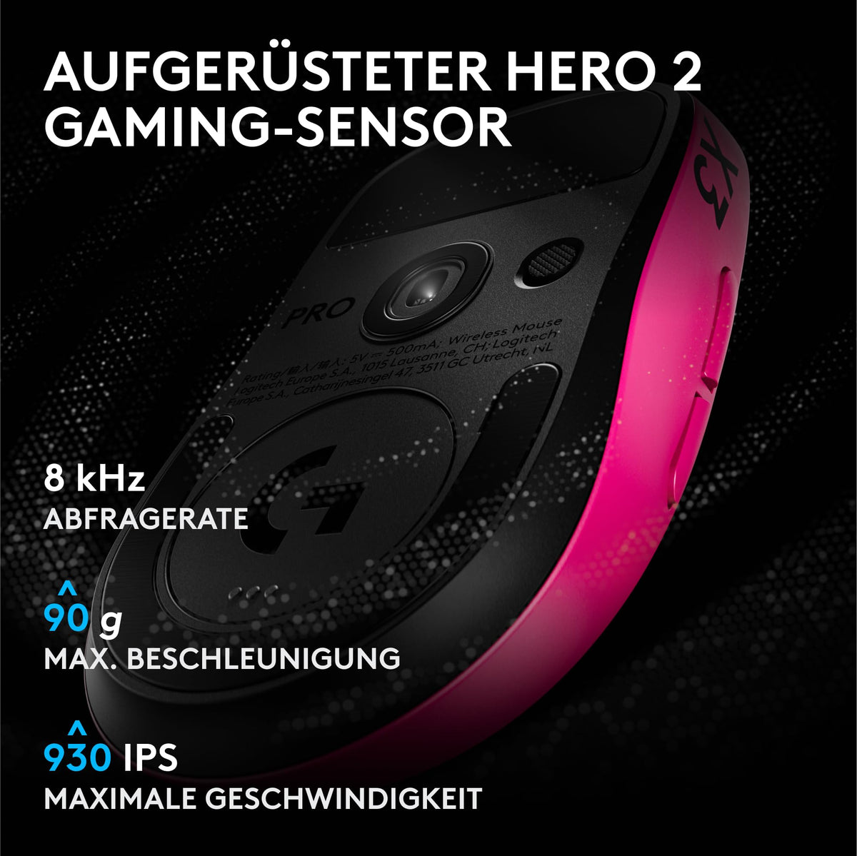 Logitech G PRO X3 SUPERSTRIKE Gaming Mouse - Pink - 910-007827