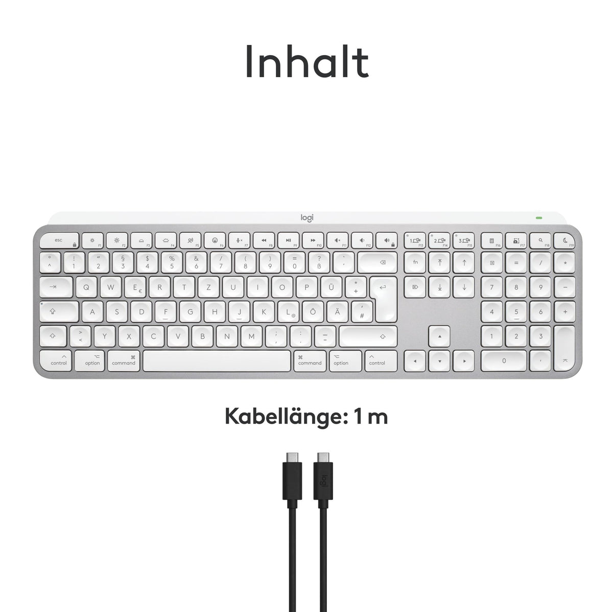 Logitech MX Keys S for Mac, wireless keyboard, fluid (Light Gray) - 920-011624