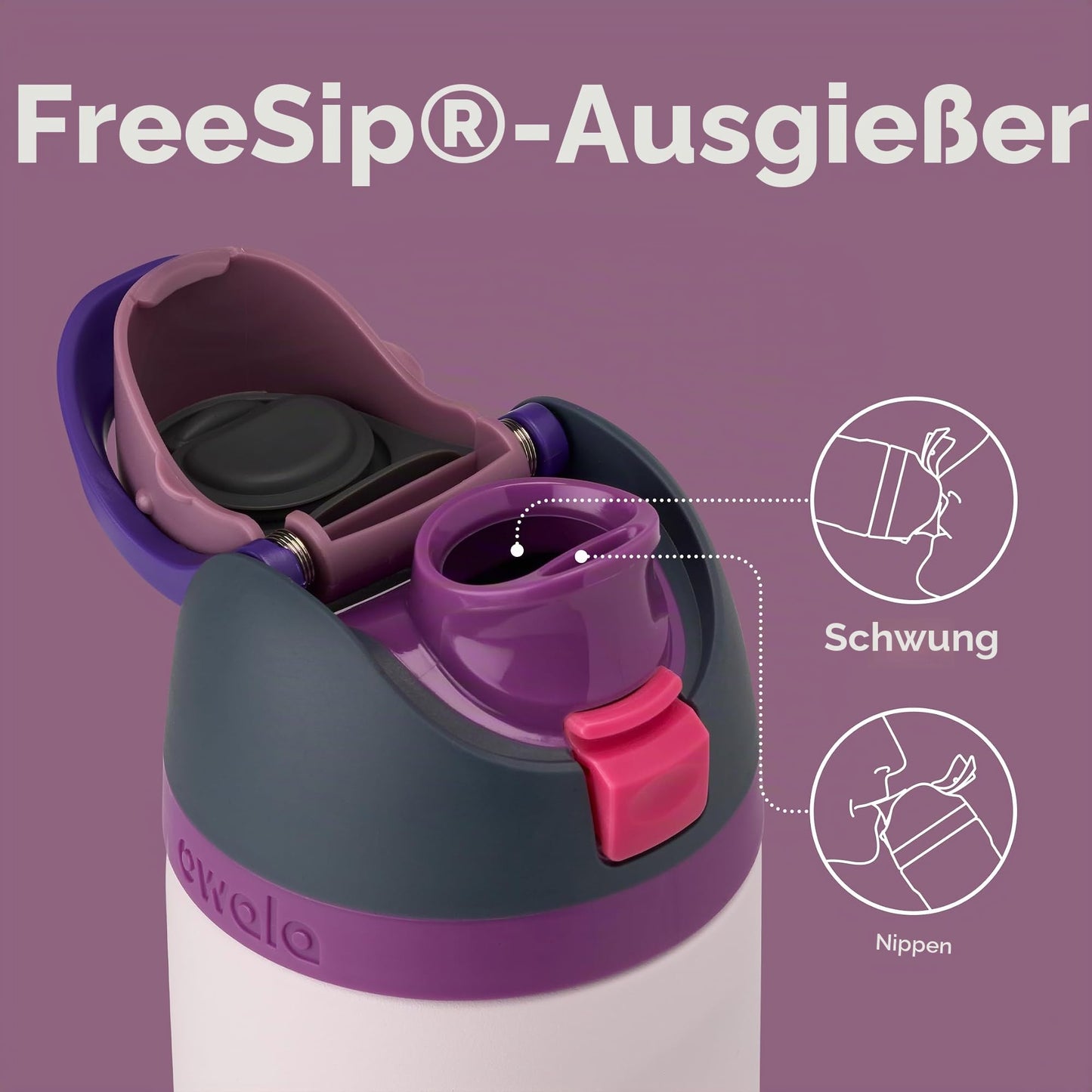 Owala FreeSip Insulated Stainless Steel Drinking Bottle with Straw, 710ml - BPA Free, Ideal for Sports, Fitness, Outdoors and Travel, Dreamy Field - C06156