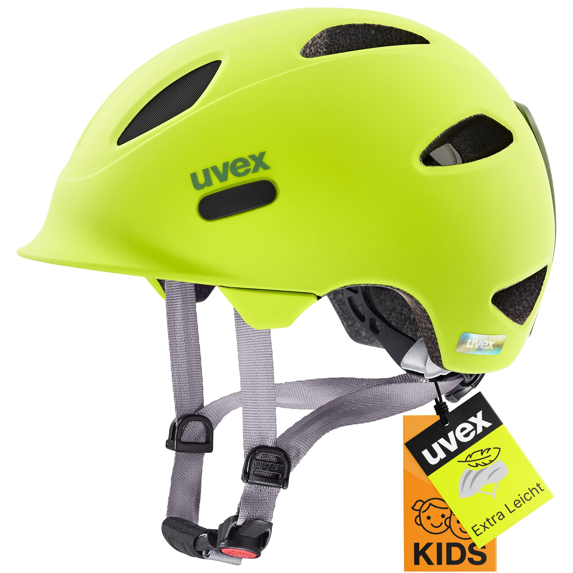 uvex OYO children's bicycle helmet, neon yellow-moss green matt, 45-50 cm - S4100490815