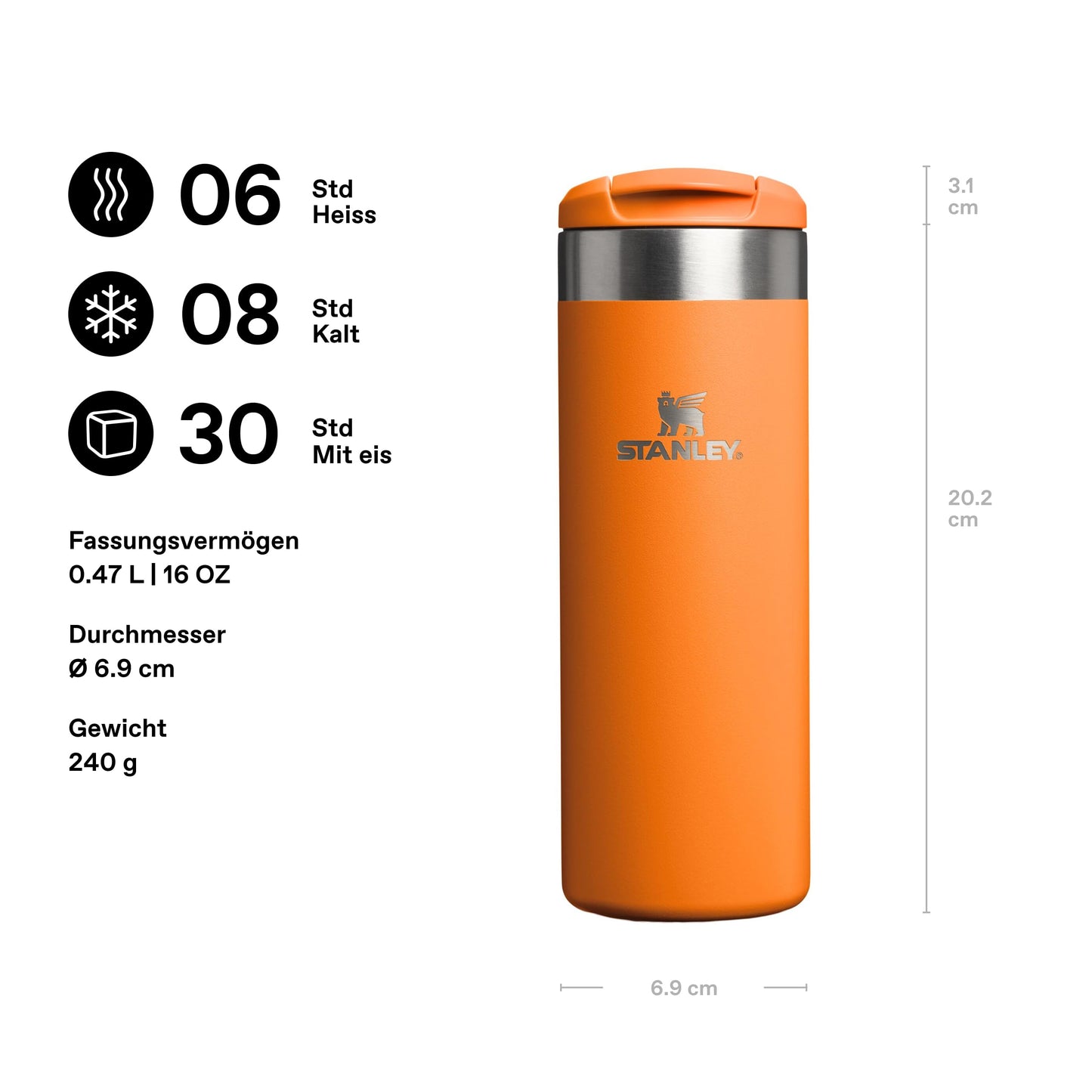 Stanley 1913 Aerolight Transit Thermo Mug 0.47L Goldenrod Coral