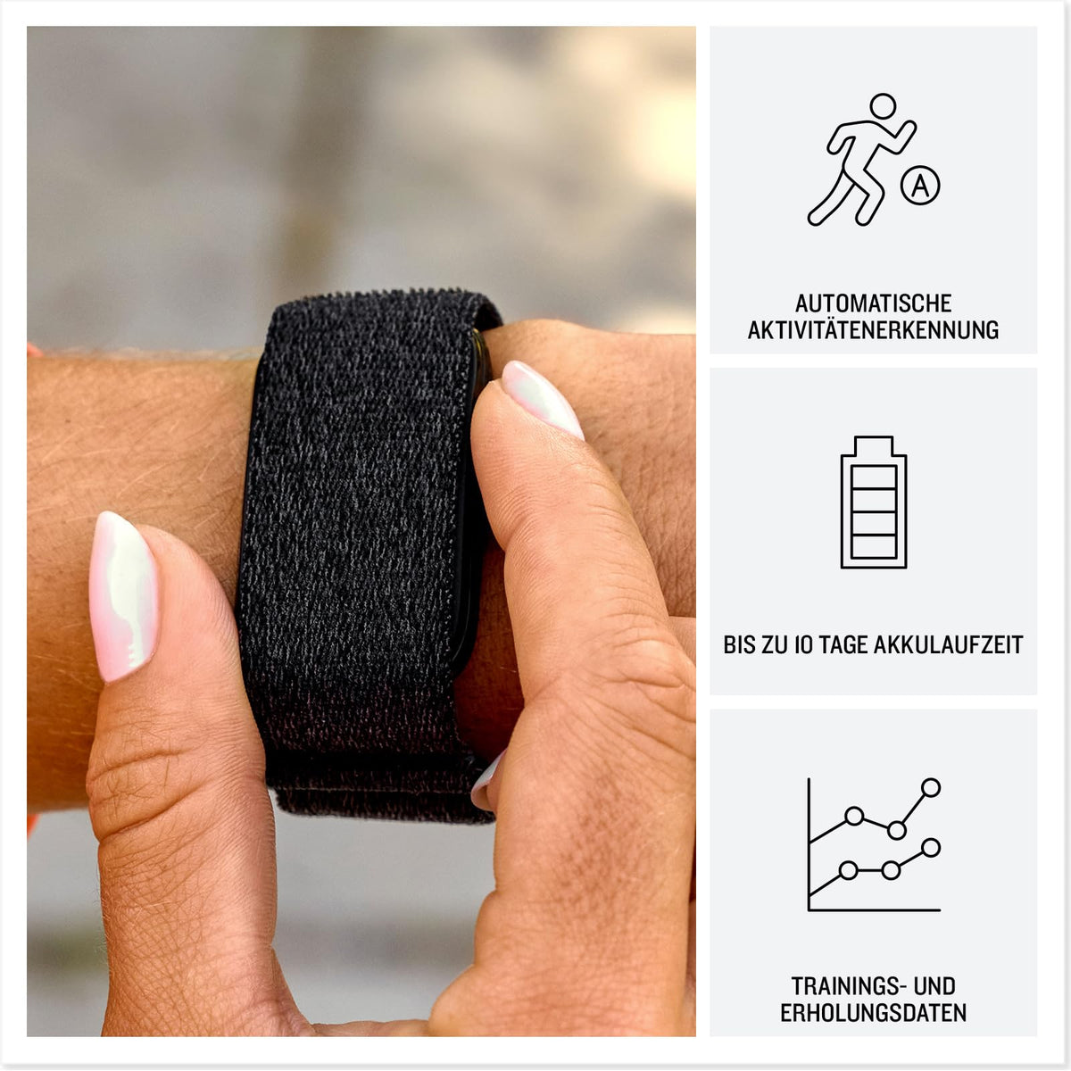 Garmin CIRQA Smart Band, Fitnesstracker fără display, L/XL, Negru - 010-04675-00