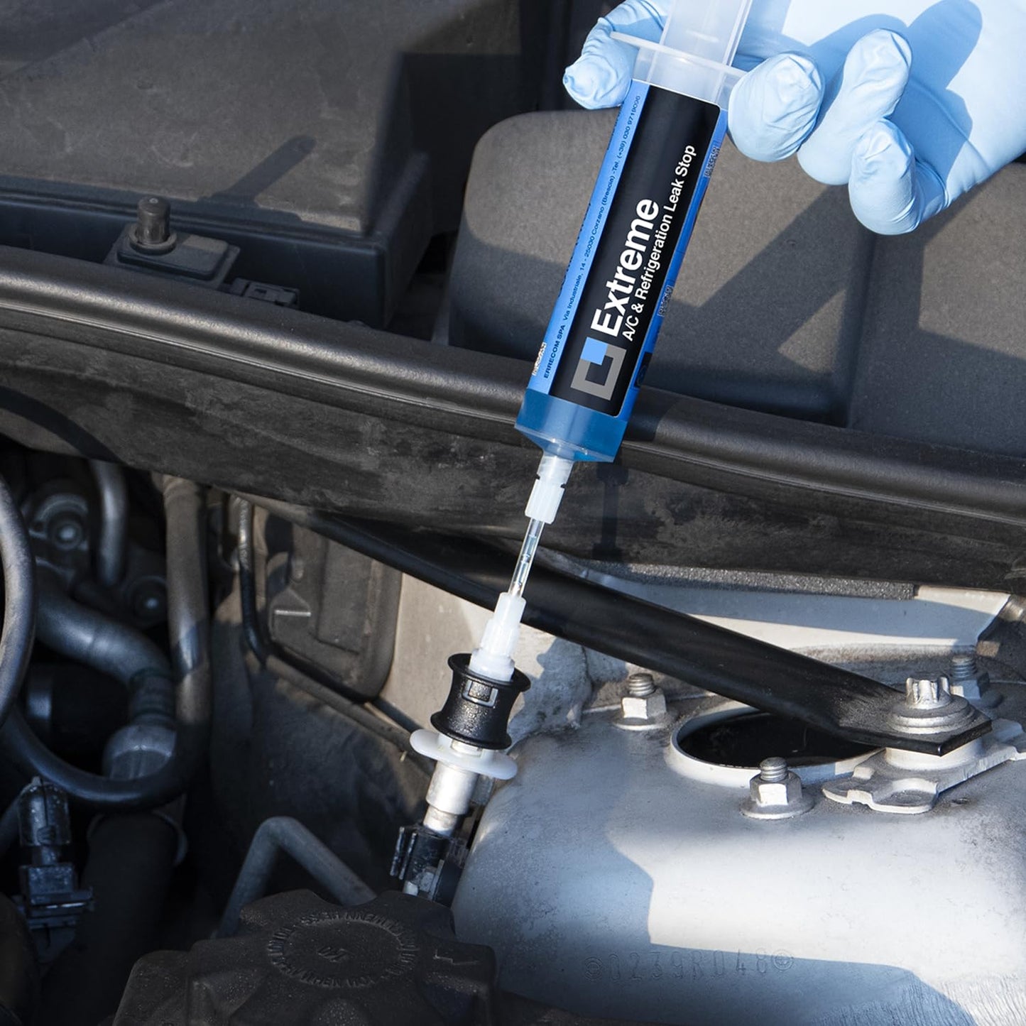 ERRECOM Extreme - 30 ml, sealant for Kft air conditioning systems with refrigerant gas R134a, including adapter for low pressure side filling valve R134a - TR1062.C.H1S2.EC