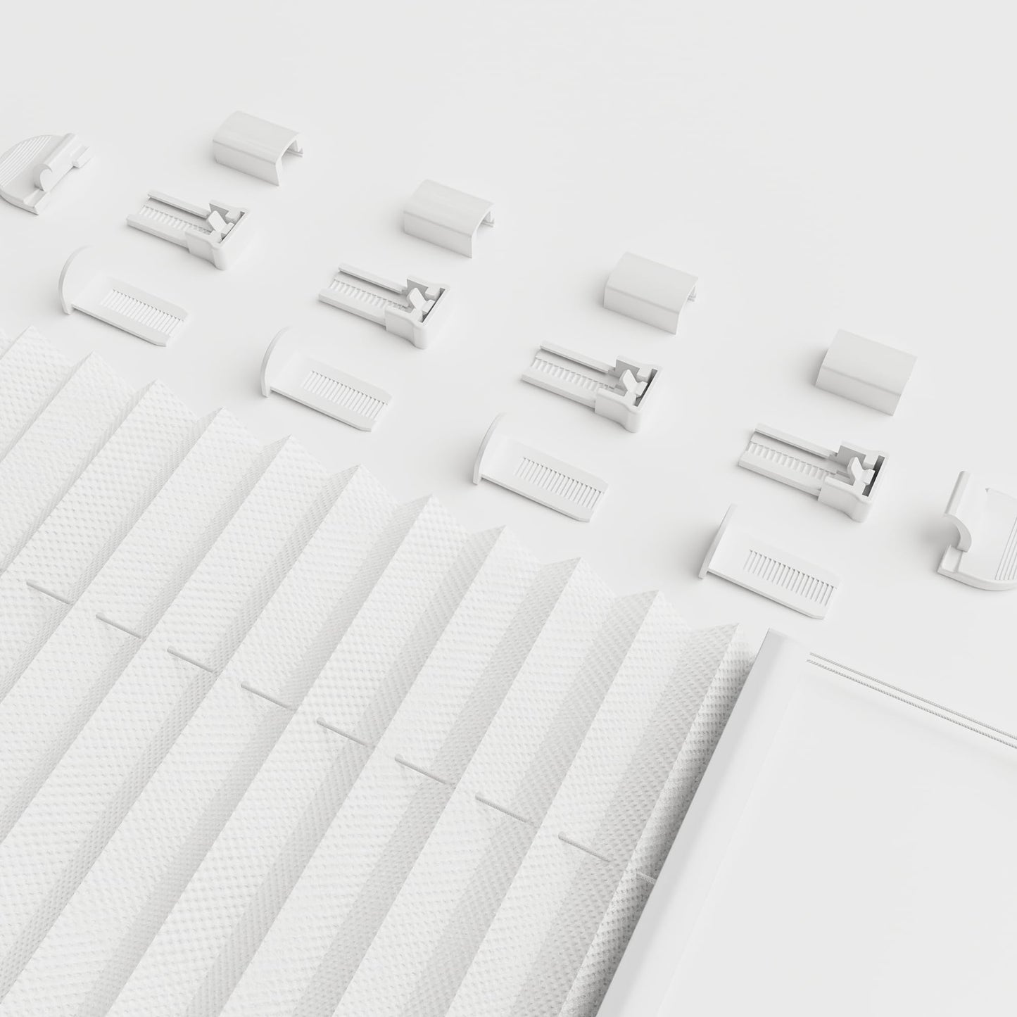 Sekey pleated blinds without drilling, non-woven fabric window pleated blinds Klemmfix blinds 80 cm wide, tensioned translucent sun protection window blind, 80 x 100 cm, white non-woven fabric - BL-A131