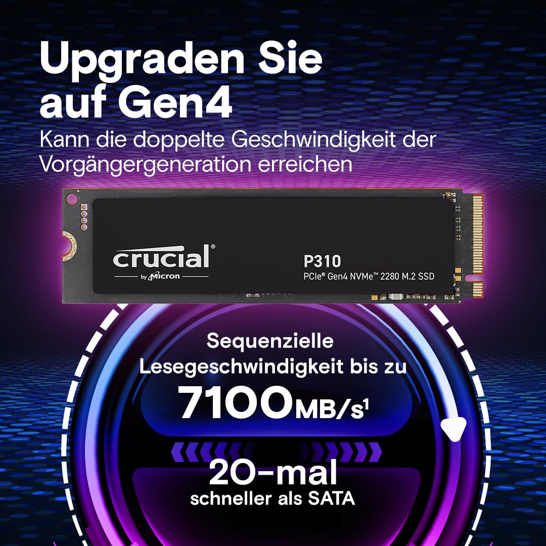 Crucial SSD 1TB M.2 (2280) P310 NVMe PCIe Gen4 internal - CT1000P310SSD8
