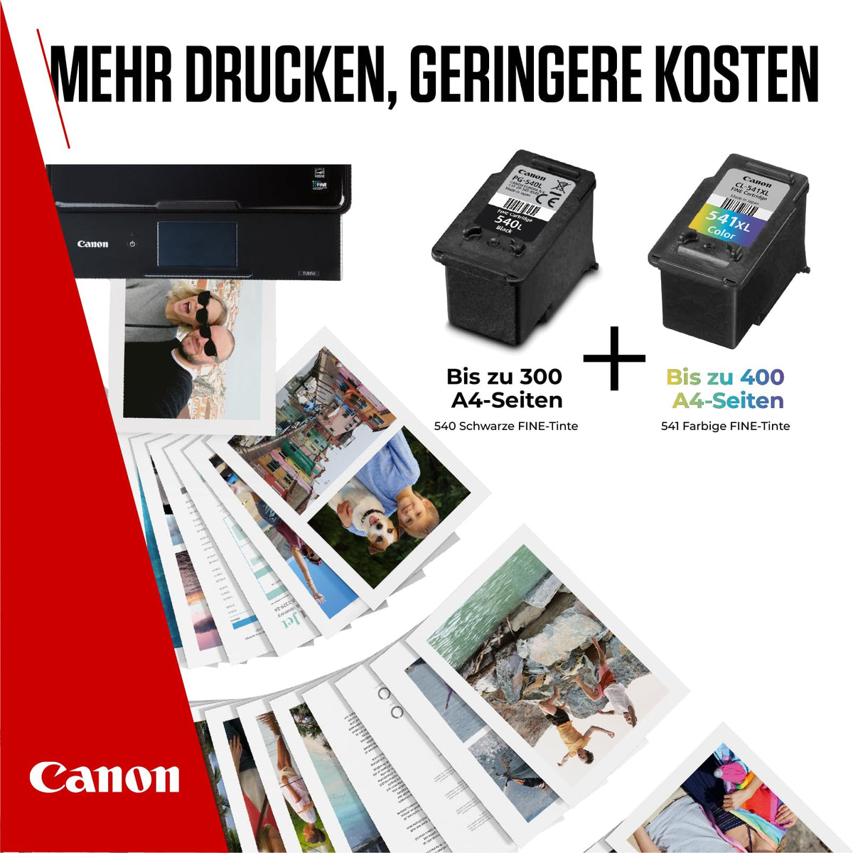 Canon PG-540XL + CL-541XL FINE Original XL Ink Cartridges + Photo Paper - 5224B012