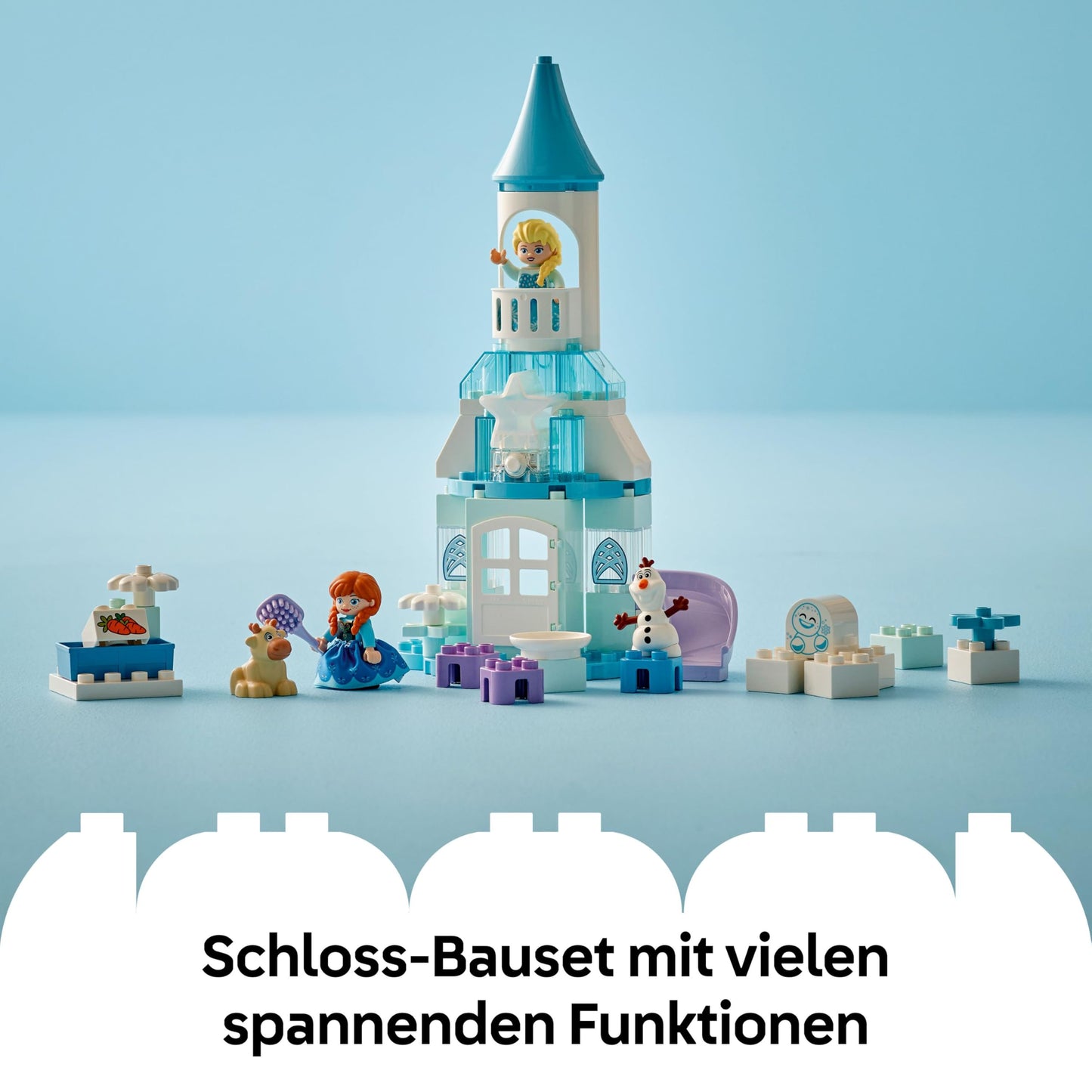 LEGO DUPLO │ Disney Anna and Elsa's Party in the Ice Palace - Frozen toy with ELSA figure, light brick & accessories - toddler motor skills toy from 2 years - minifigures for girls and boys - 10455