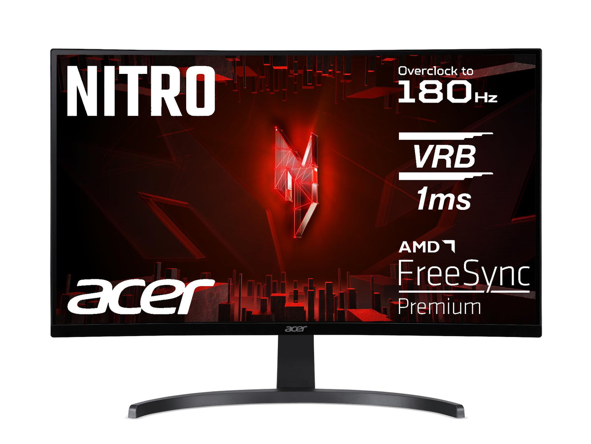 Acer Nitro ED273 S3 Gaming Monitor 27 inches (69 cm screen) Full HD, 180Hz, 1ms (VRB), 1x HDMI 2.0, 1x HDMI 1.4, 1x DP 1.2, AMD FreeSync Premium