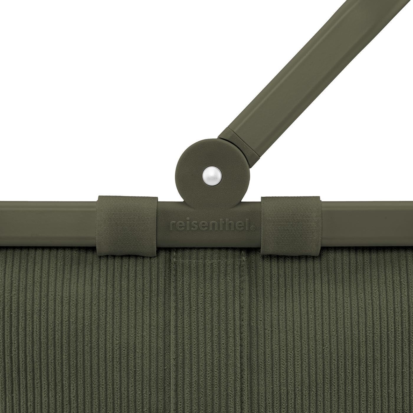 Reisenthel carrybag cord dark matcha – Stable shopping basket with lots of storage space and practical inner pocket – Elegant and water-repellent design - BK5057
