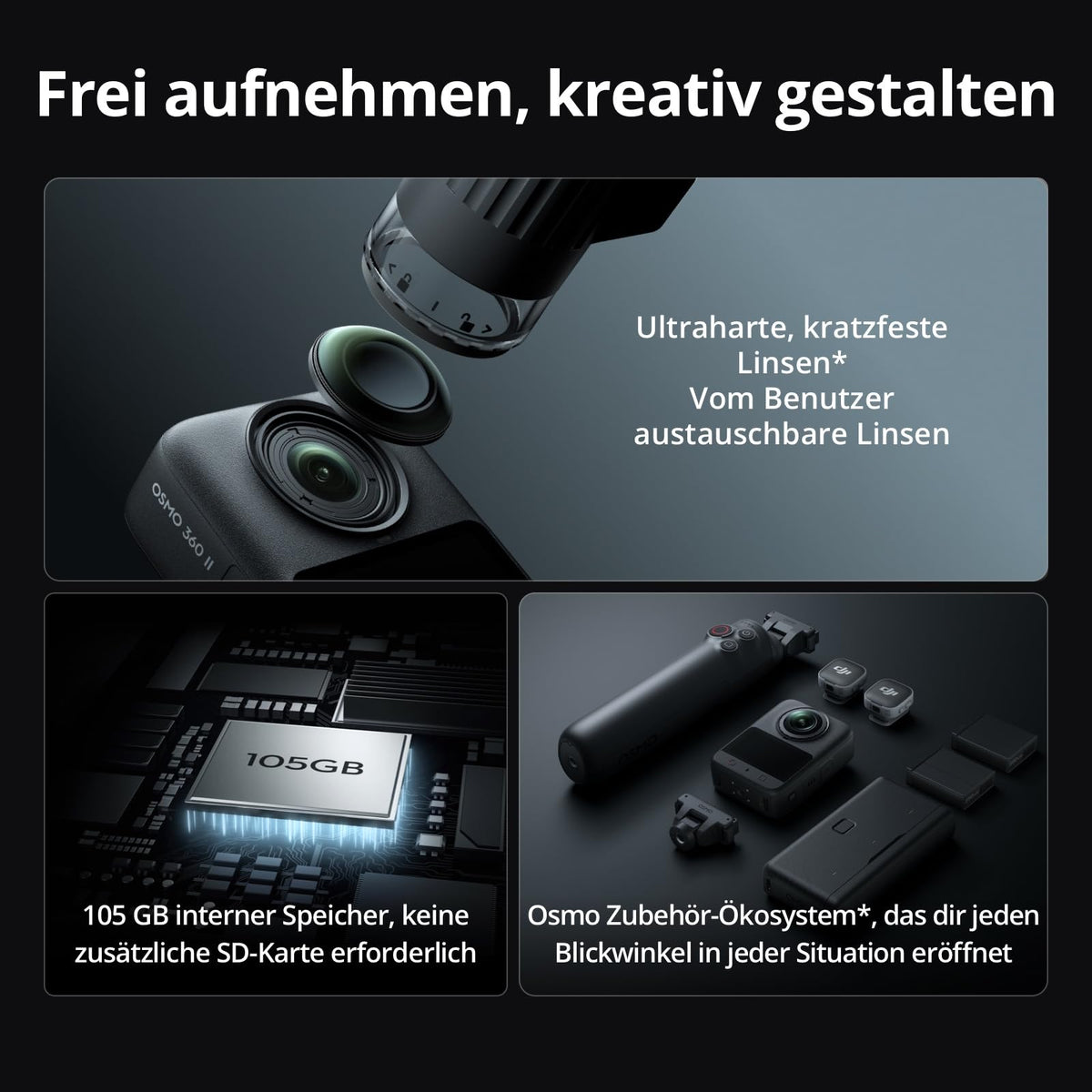 DJI Osmo 360 II Standard Combo, 8K-360°-Camera - 6937224148376