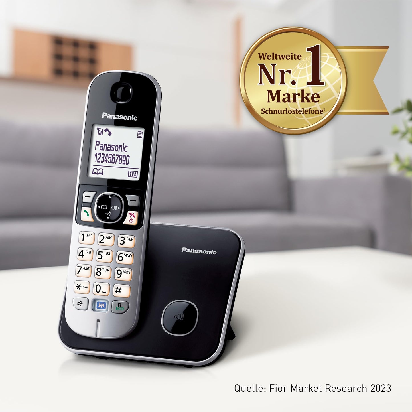Panasonic KX-TG6811GB DECT cordless telephone (low radiation, eco mode gap telephone, without answering machine, landline, call barring) black