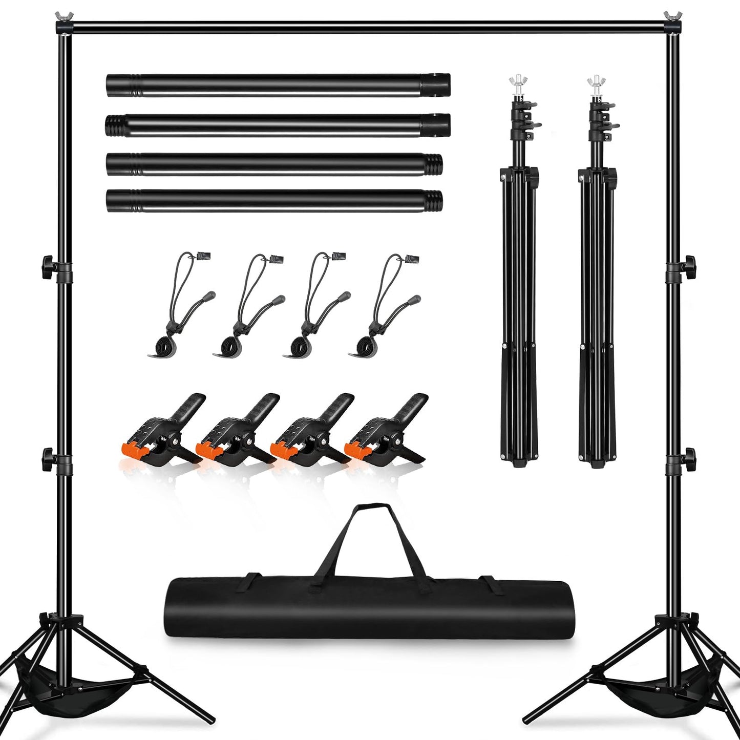 Heysliy Photo Background Stand Set 3x2m - Adjustable Background System for Photography, Photo Background, Backdrop Stand, Wedding & Party Decoration with Carry Bag - Limink-US-3M-Stand