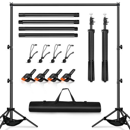 Heysliy Photo Background Stand Set 3x2m - Adjustable Background System for Photography, Photo Background, Backdrop Stand, Wedding & Party Decoration with Carry Bag - Limink-US-3M-Stand