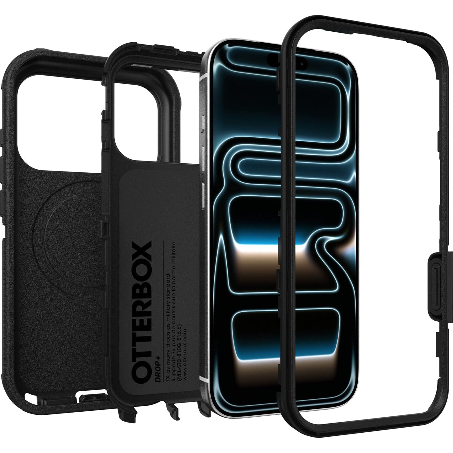 OtterBox Defender Series Pro MagSafe Case for iPhone 17 Pro, Shockproof, Drop Proof, Ultra Heavy Duty Protective Case, 7X Military Grade Tested, Black - 77-98380