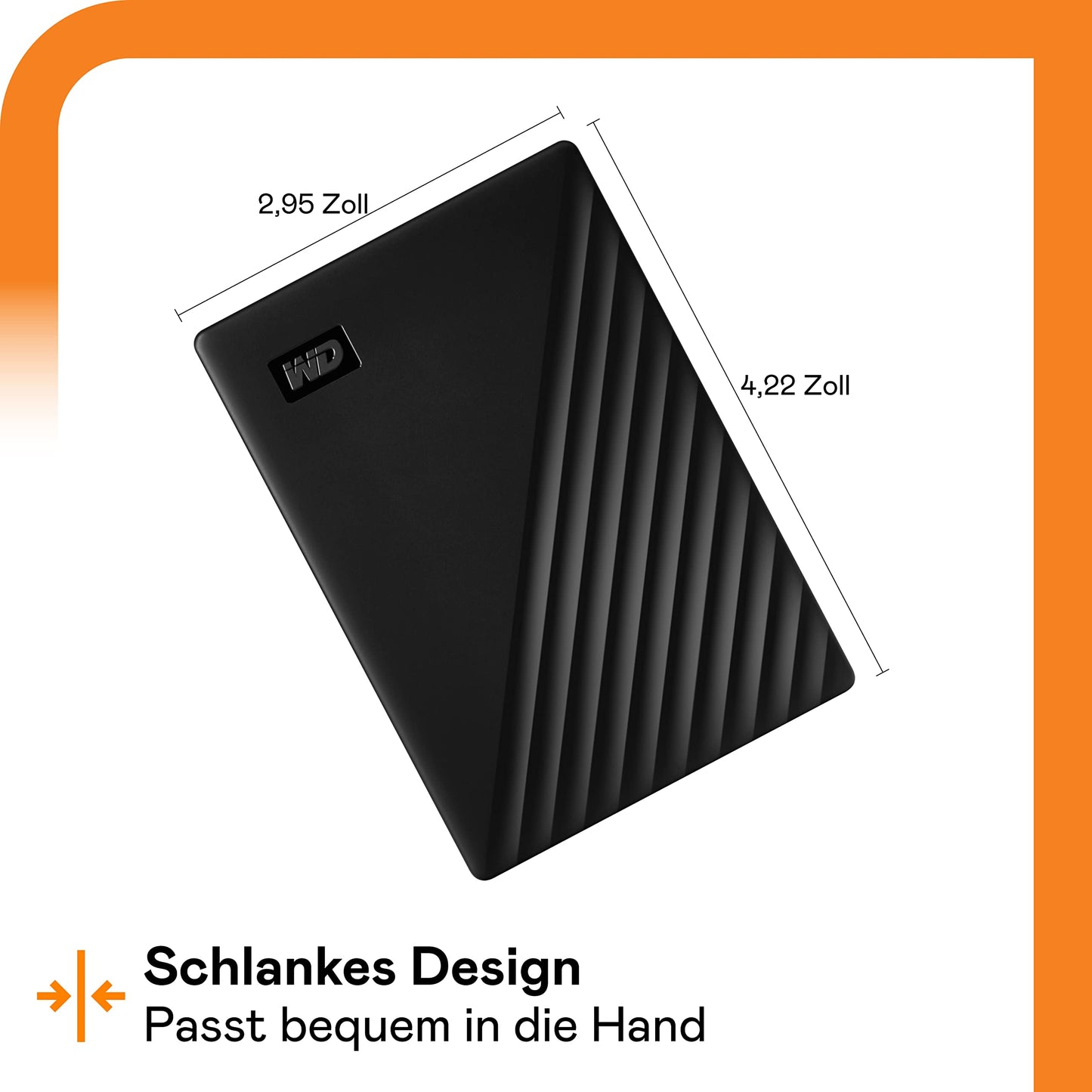 WD My Passport External Hard Drive 5TB (Portable Storage, Slim Design, Downloadable Software, Automatic Backups, Password Protection) Black - also compatible with PC, Xbox and PS4 - WDBPKJ0050BBK-WESN