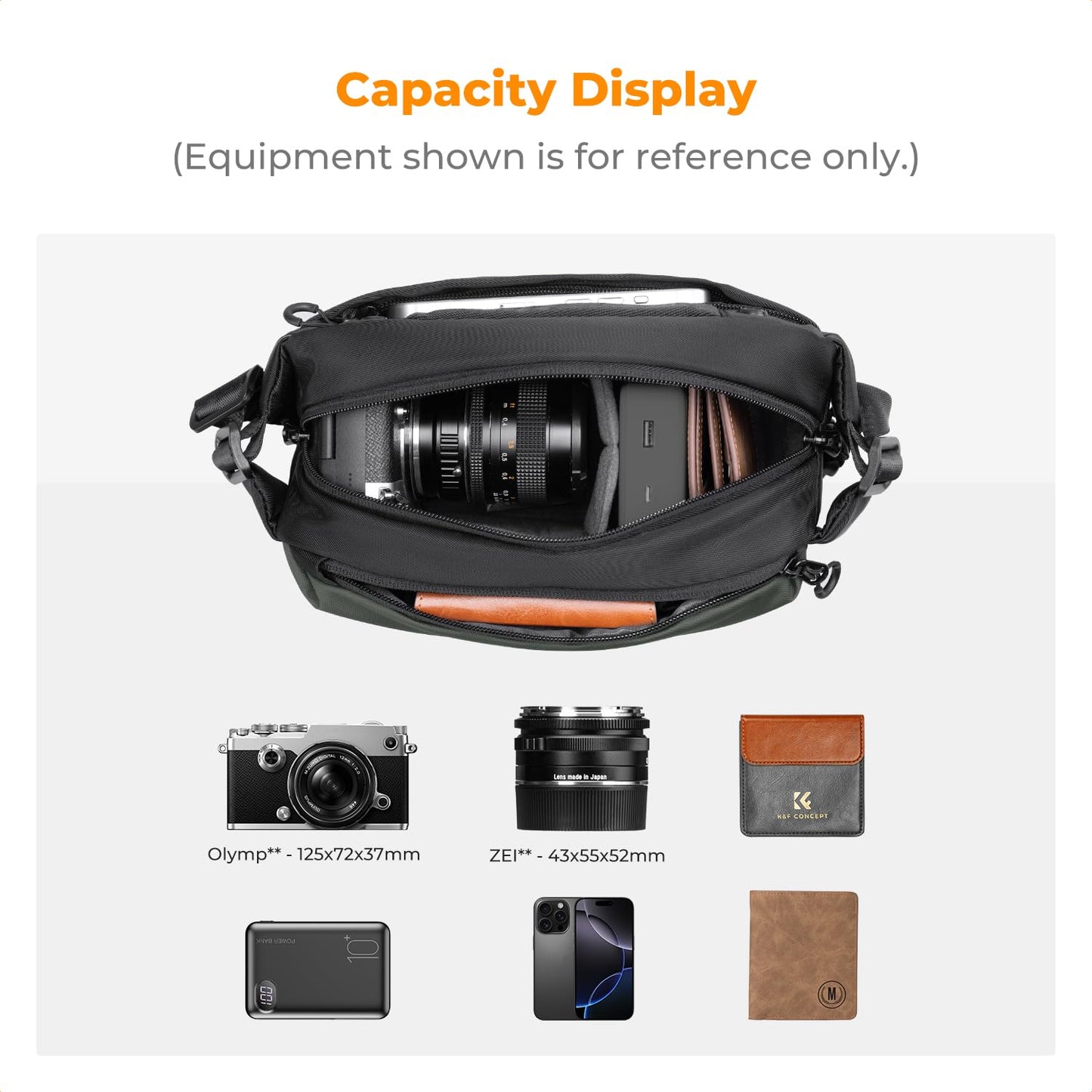 K&F CONCEPT Camera Bag Small, Camera Bag, Small Photo Bag for DSLR/SLR/Accessories, Simple Fashion Shoulder Bag - KF13.188V1