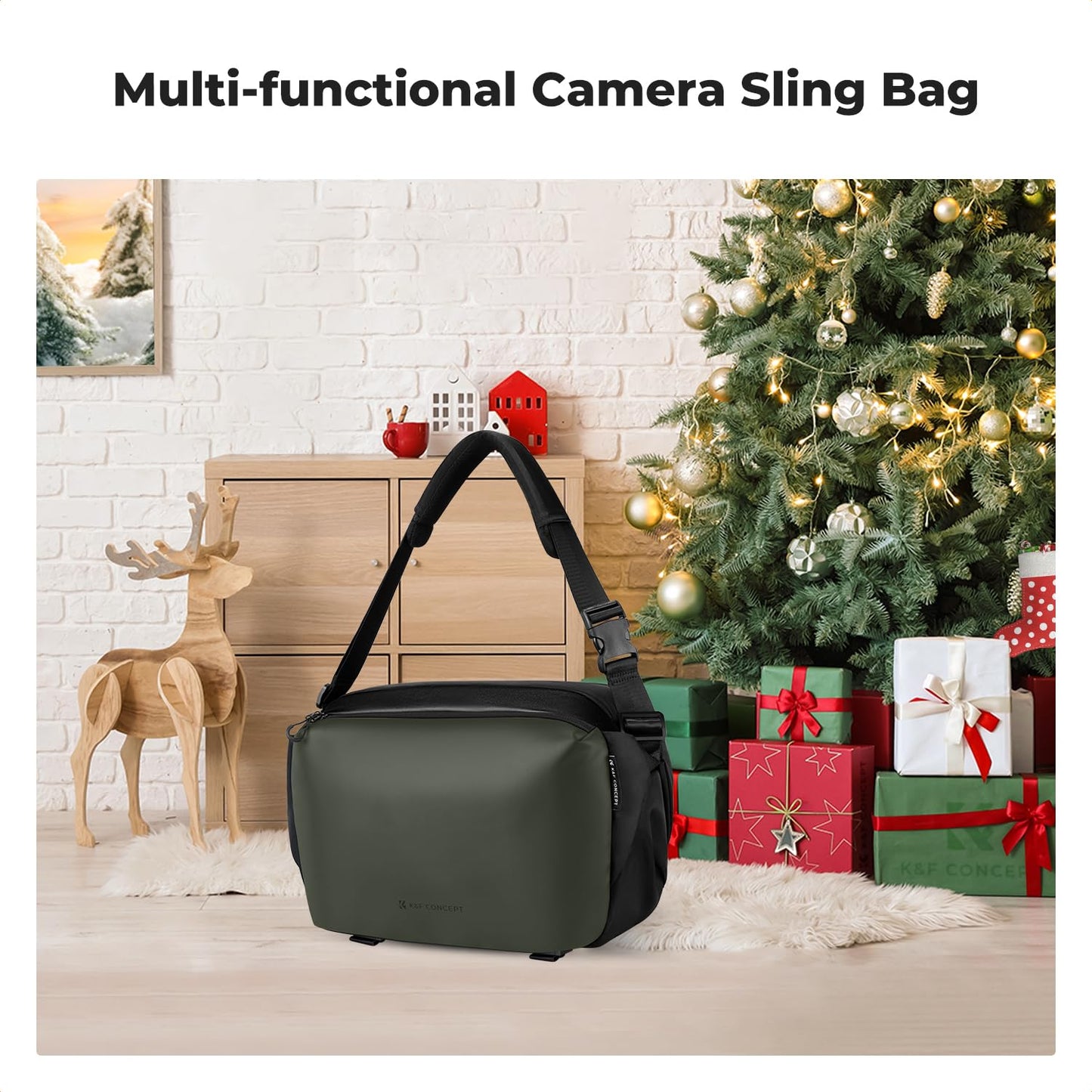 K&F CONCEPT Camera Backpack Shoulder Bag Square Bag Bags for Photographers Camera Rectangle Case Compatible with Canon/Nikon/Sony/DJI Mavic Drone Backpack (Large L) - KF13.177V2