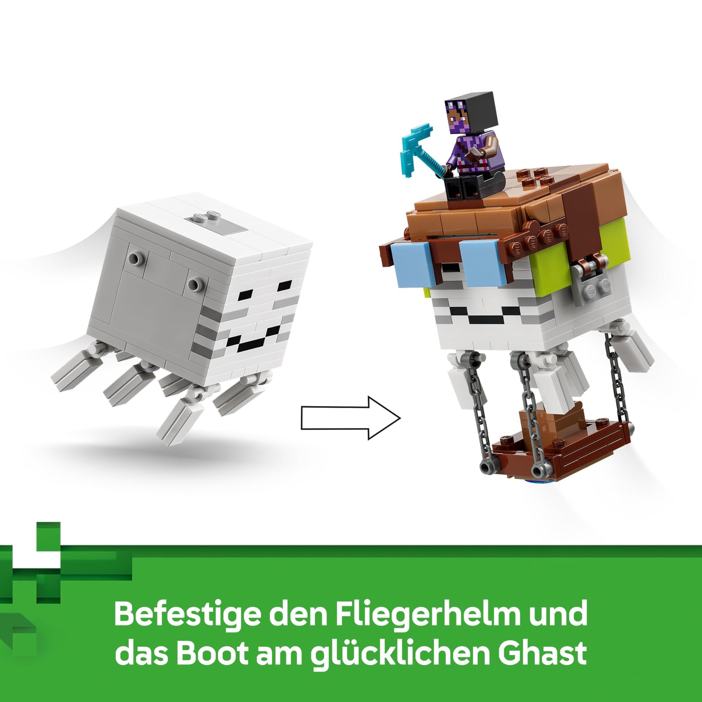 LEGO Minecraft Ghast Station - toy with 8 figures including 2 skeletons and 4 ghasts with accessories - room decoration for children - gaming gift for boys, girls and fans aged 9 and over - 21597