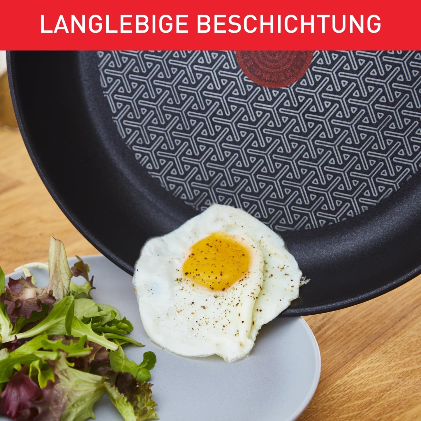 Tefal Duetto pan 24 cm, stainless steel pan induction, secure non-stick coating, thermal signal at ideal frying temperature, healthy cooking, suitable for all types of stoves, A70404