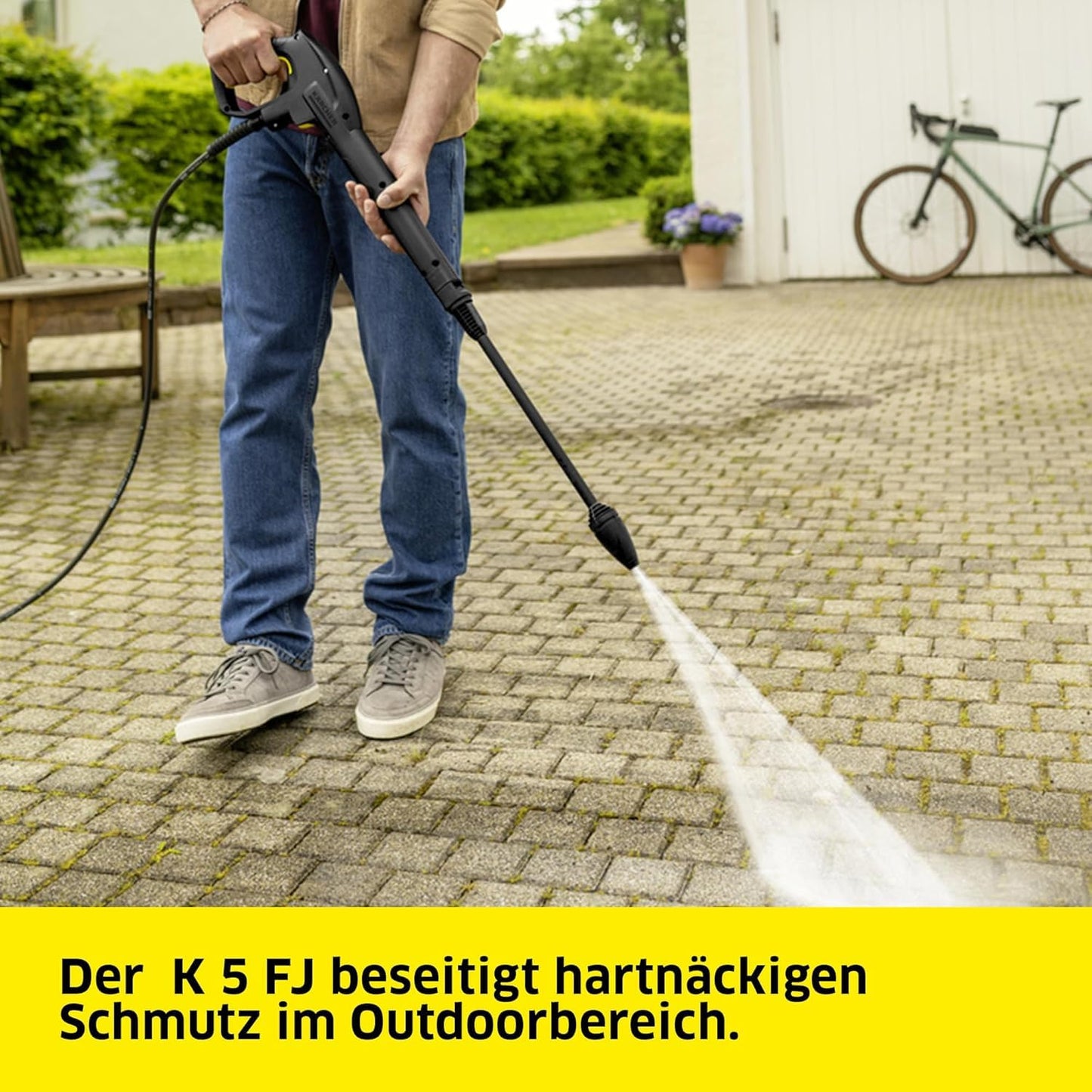 Kärcher high-pressure cleaner K 5 FJ, pressure: max. 145 bar, delivery rate: 500 l/h, area performance: 40 m²/h, water filter, weight: 6.3 kg, HD gun, dirt blaster, Vario Power Jet, foam nozzle - 1.679-610.0