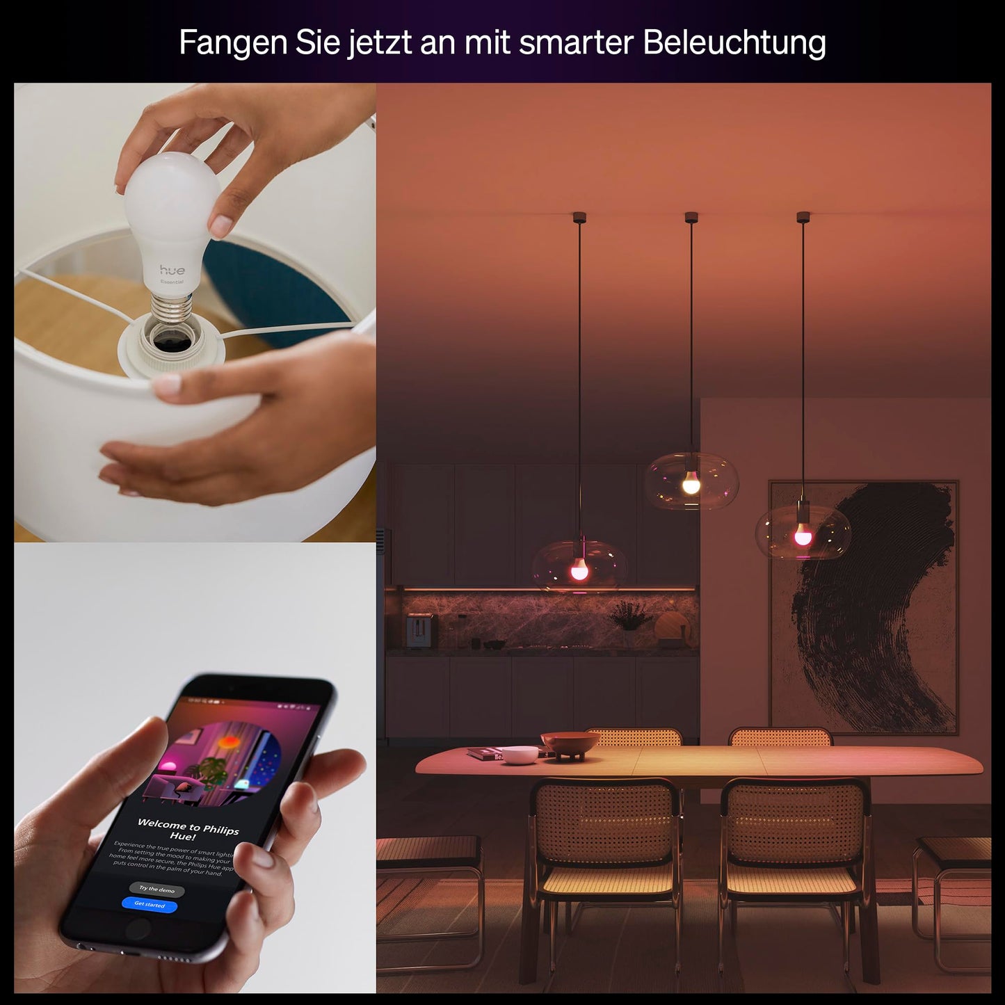 Philips Hue Essential A60 E27 4-Pack 39230400