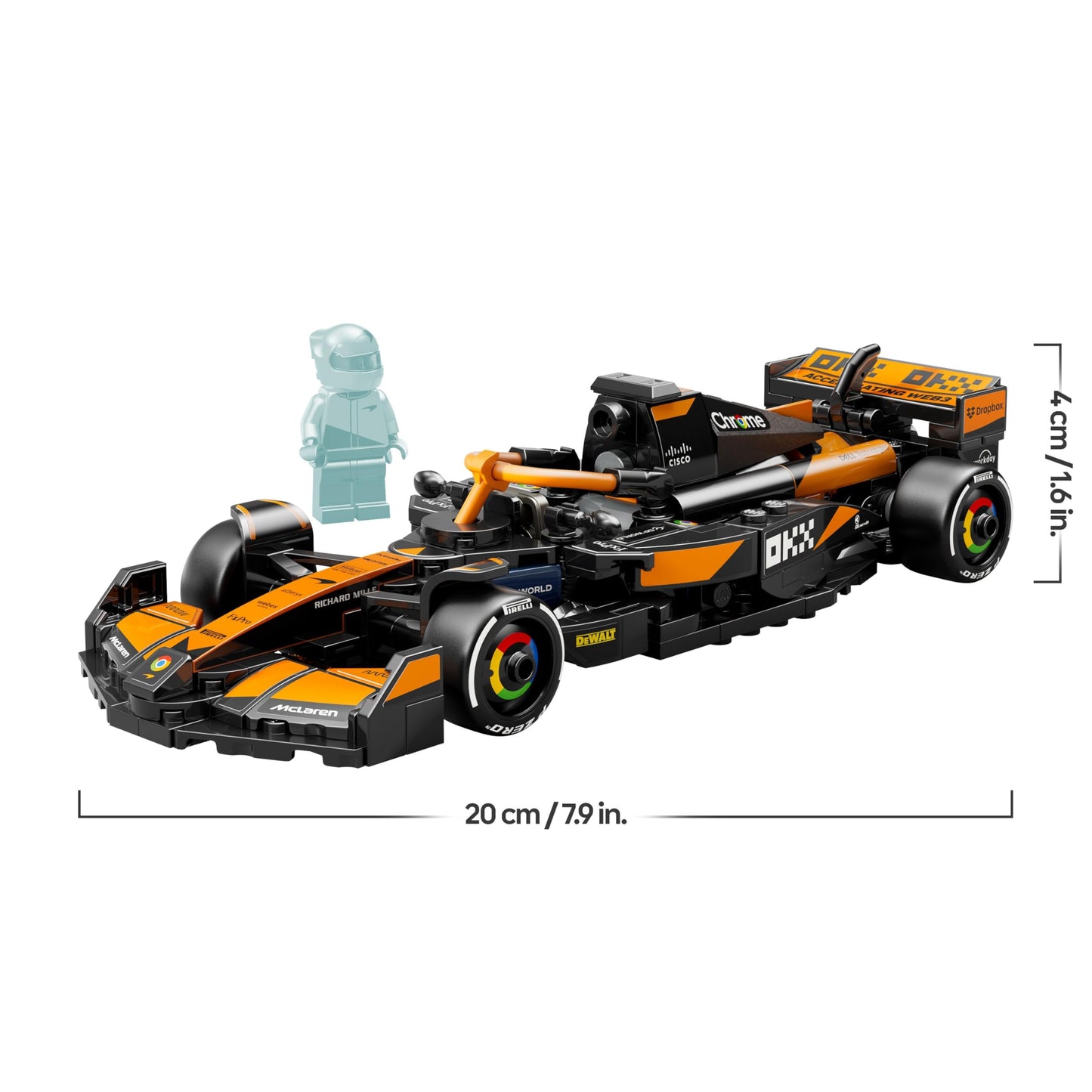 LEGO Speed Champions McLaren F1 Team MCL38 racing car - toy with Formula 1 minifigure to collect - model and gift for boys and girls aged 10 and over and adults motorsport fan 77251