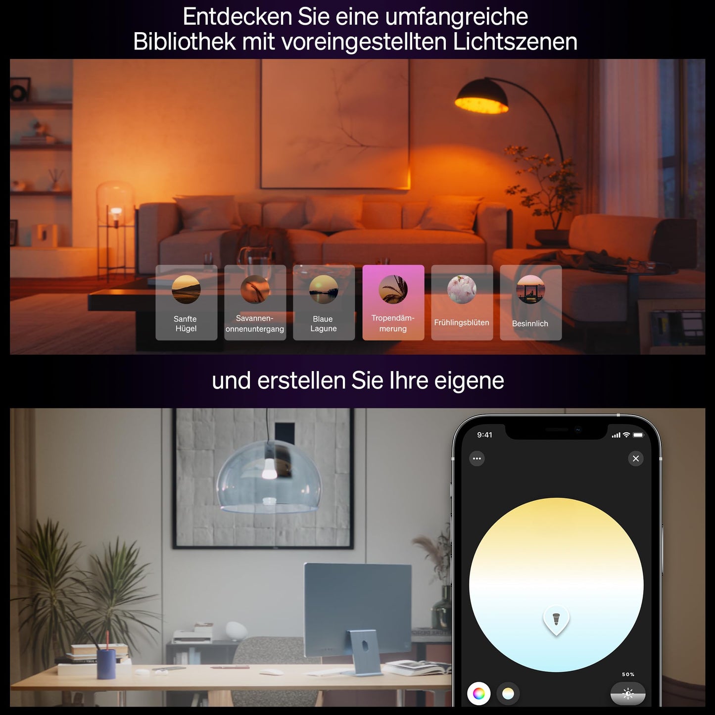 Philips Hue Smart LED A67 lamp, white and color ambiance, E27 socket, 11.8W, full spectrum light 1000K-20000K, 1600 lumens, dimmable, compatible with Alexa, Google Assistant and Apple Home, pack of 1 - 929003853601