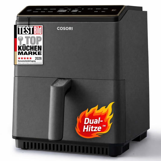 COSORI Dual Blaze Tech Airfryer, 6.4 L hot air fryer, top and bottom heat for 67% more even heating, metal interior, NTC precision temperature control and WiFi connection - CAF-P585S