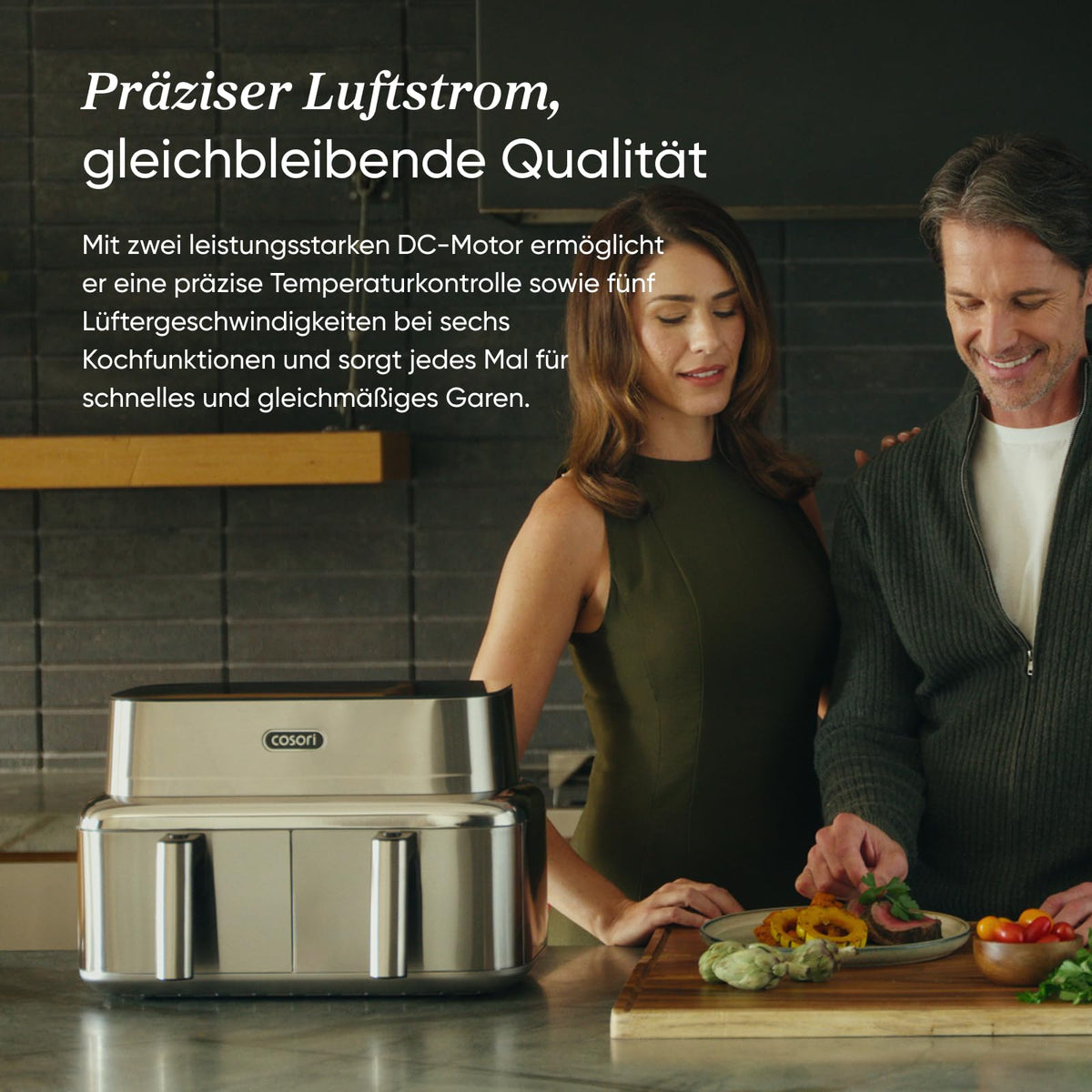 Cosori Airfryer, Iconic Dual, 96% Metal, with nearly plastic-free design - CAF-SE901S-CEU