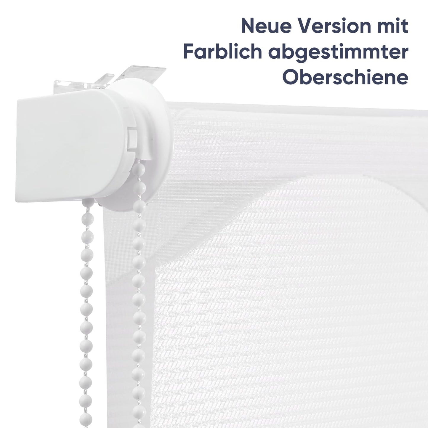 Sekey double roller blind waves Klemmfix without drilling for windows, double roller blind 115 cm wide, duo roller blind wave blinds sun protection, 115x210cm, white - BL-2644