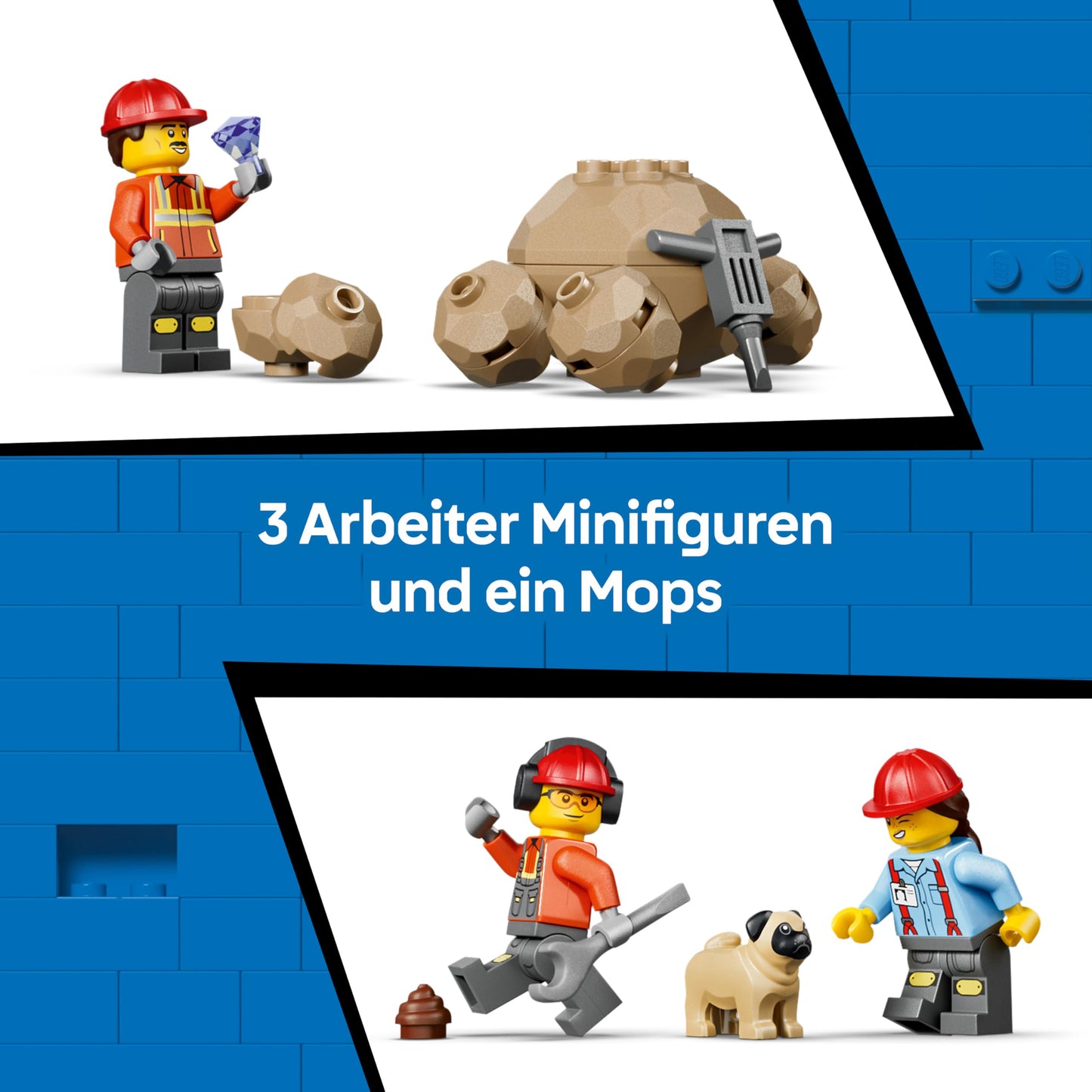 LEGO City Dump Truck and Shovel Loader Toys - Construction Site Vehicles with Working Functions and 3 Minifigures - STEM Birthday Gift for Boys Ages 8 and Up - 60494