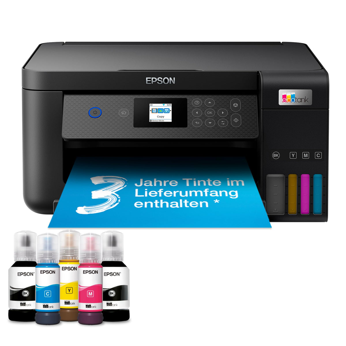 Epson EcoTank ET-2850 A4 Multifunction Wi-Fi Ink Tank Printer, with an included supply of ink for up to 3 years. - C11CJ63405